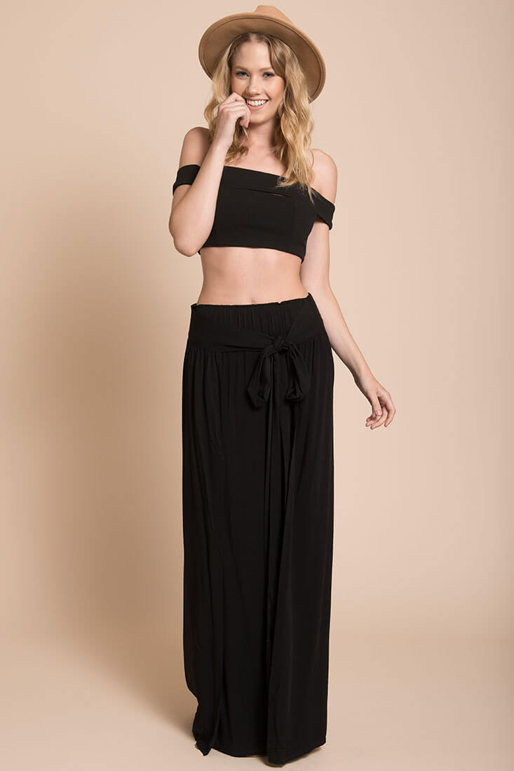 Evalyn High Slit Skirt Black by Selfie Leslie