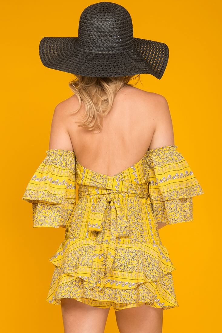 Emory Floral Print Top Yellow by Selfie Leslie