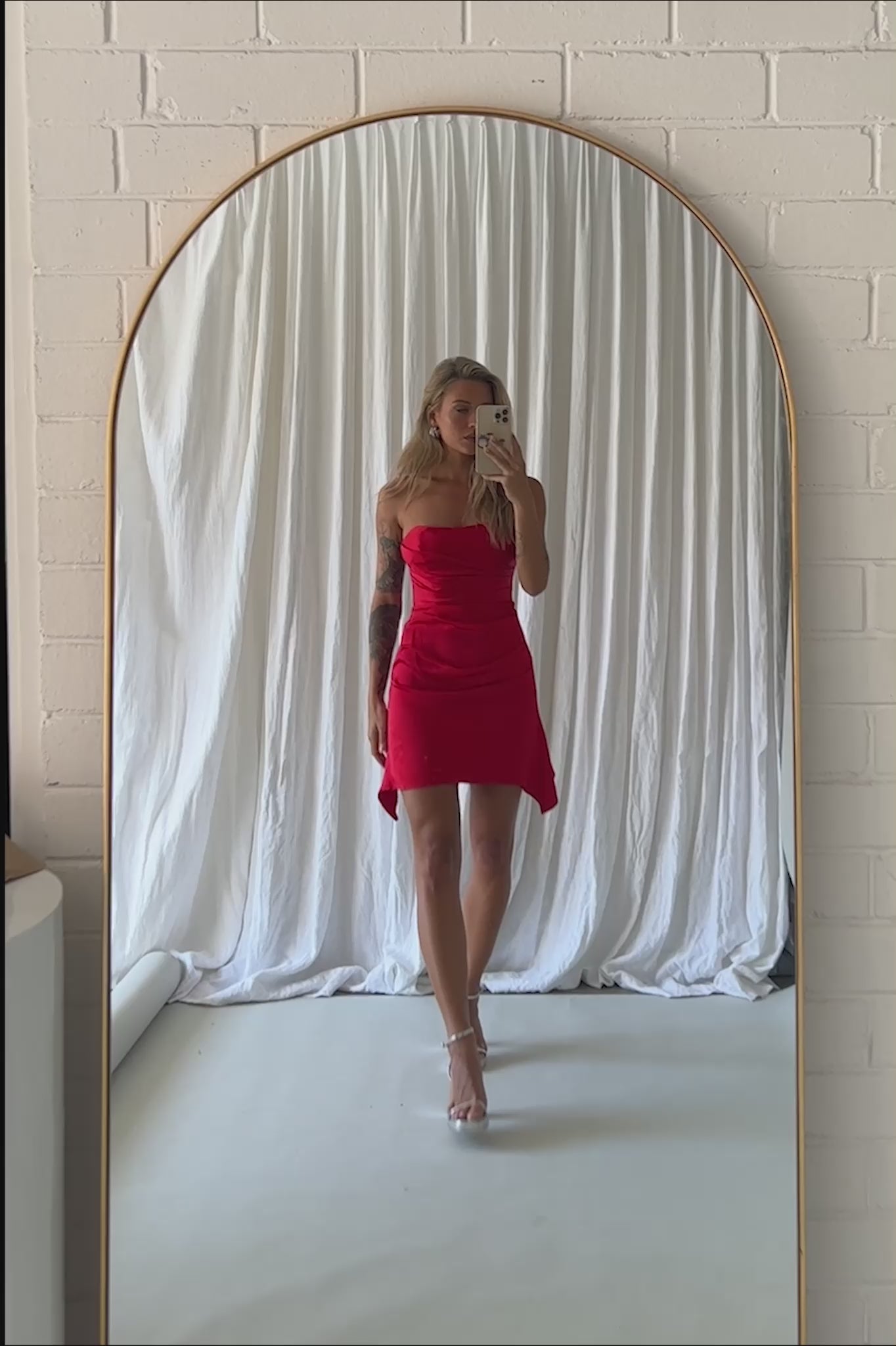Tamia Strapless Mini Dress Cherry
