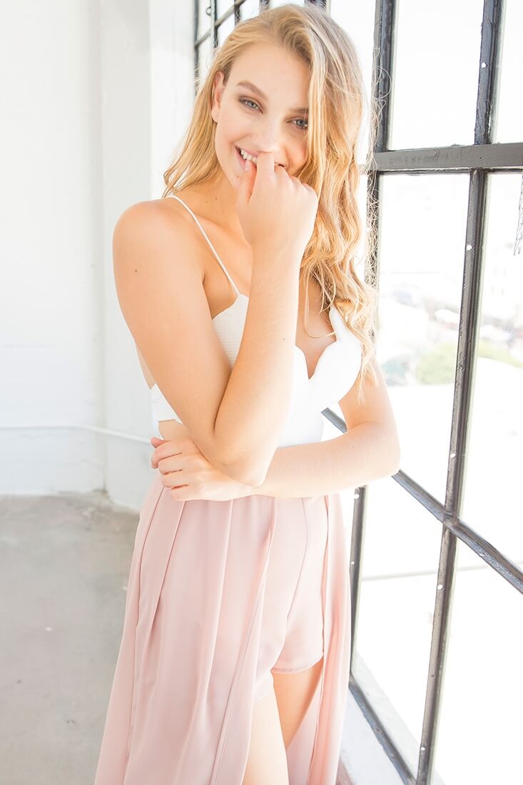 Trista Cut Out Maxi Romper White by Selfie Leslie