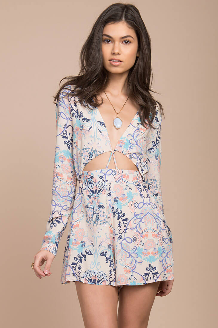Penelope Bohemian Romper Blue Print by Selfie Leslie