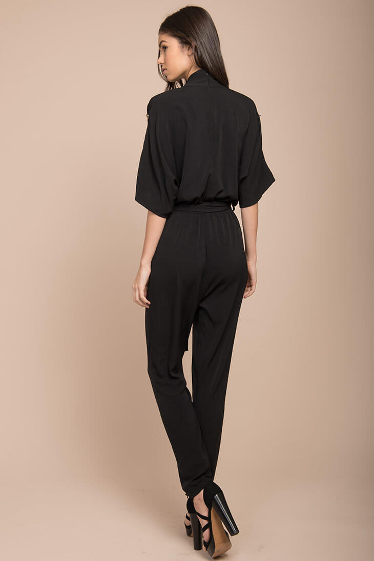 Zoe Boho Jumpsuit Black by Selfie Leslie