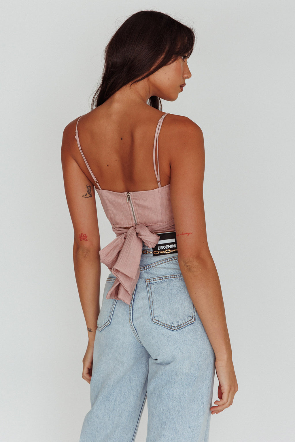 Linka Cami Strap Crop Top Blush by Selfie Leslie Australia