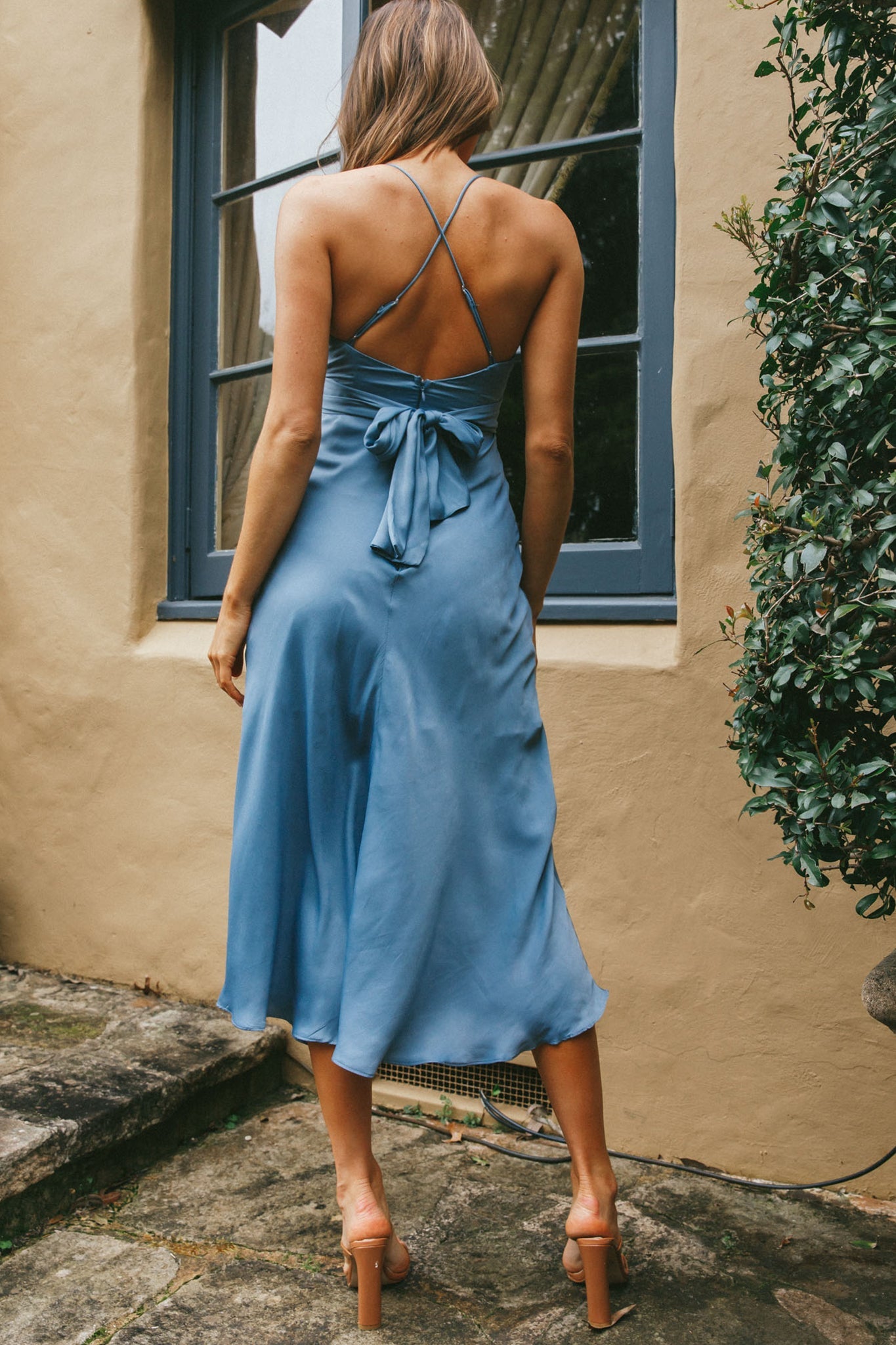 Linka Cami Strap Midi Dress Dusty Blue by Selfie Leslie