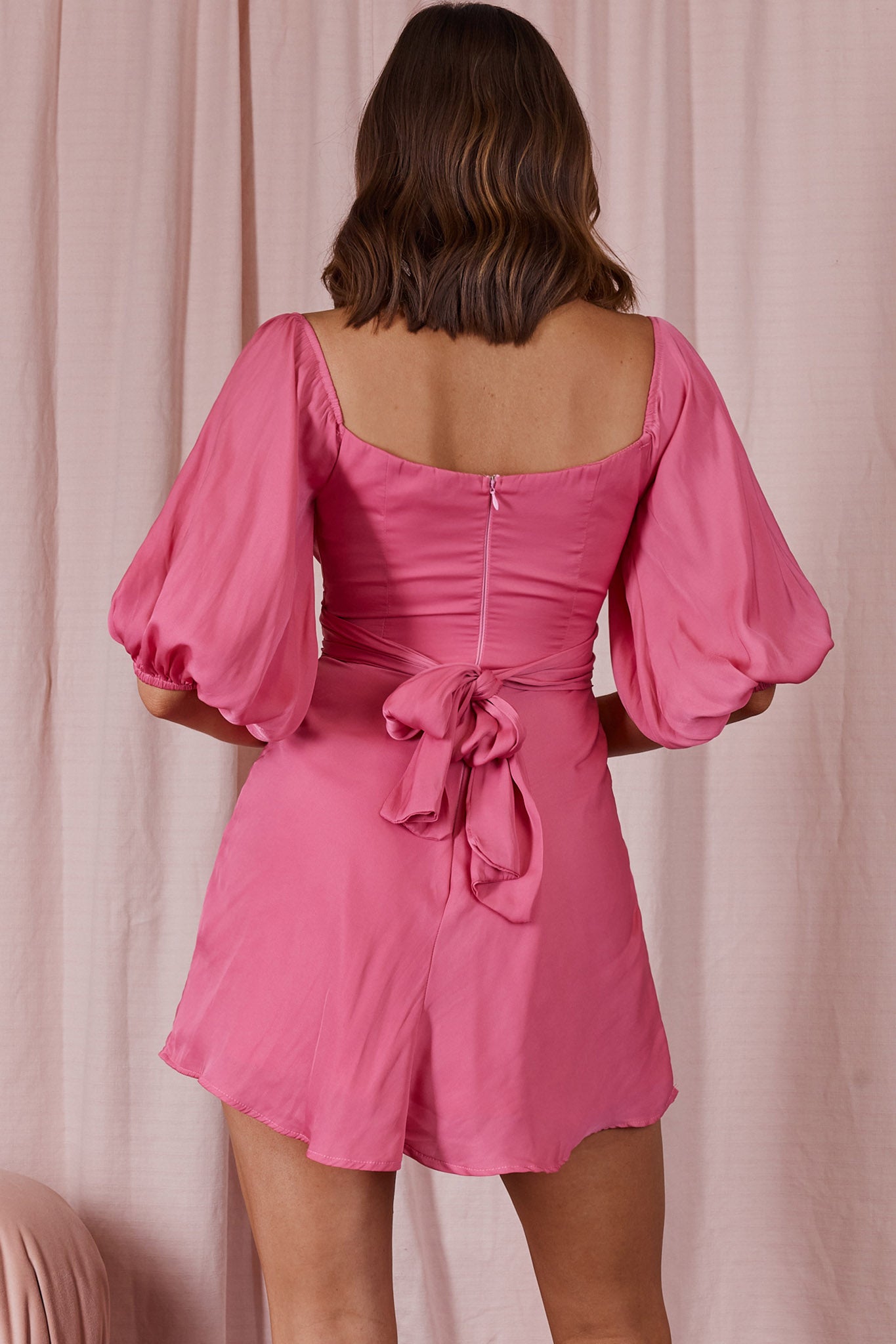 Linka On or Off-Shoulder Half Sleeve Tie-Back Dress Hot Pink by Selfie Leslie Australia
