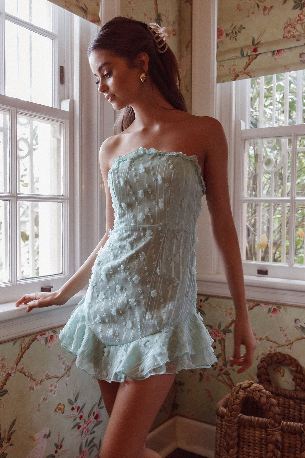 Cece Embellished Bandeau Dress Sage by Selfie Leslie Australia