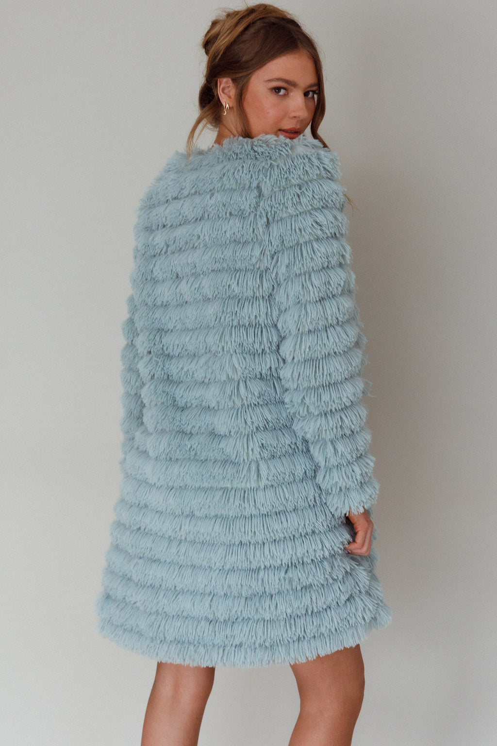 Montana Faux Fur Long Jacket Matcha by Selfie Leslie Australia