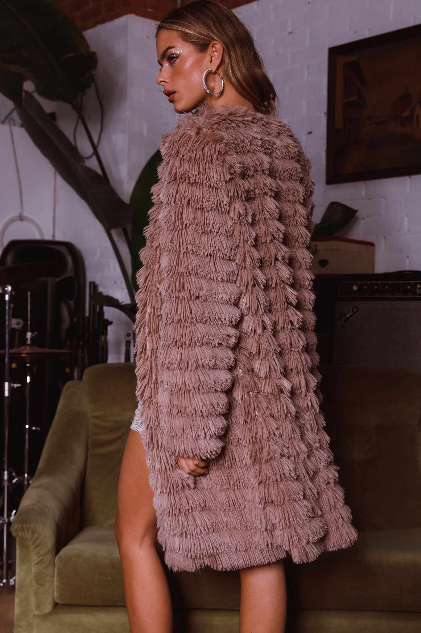 Montana Faux Fur Long Jacket Mocha by Selfie Leslie Australia