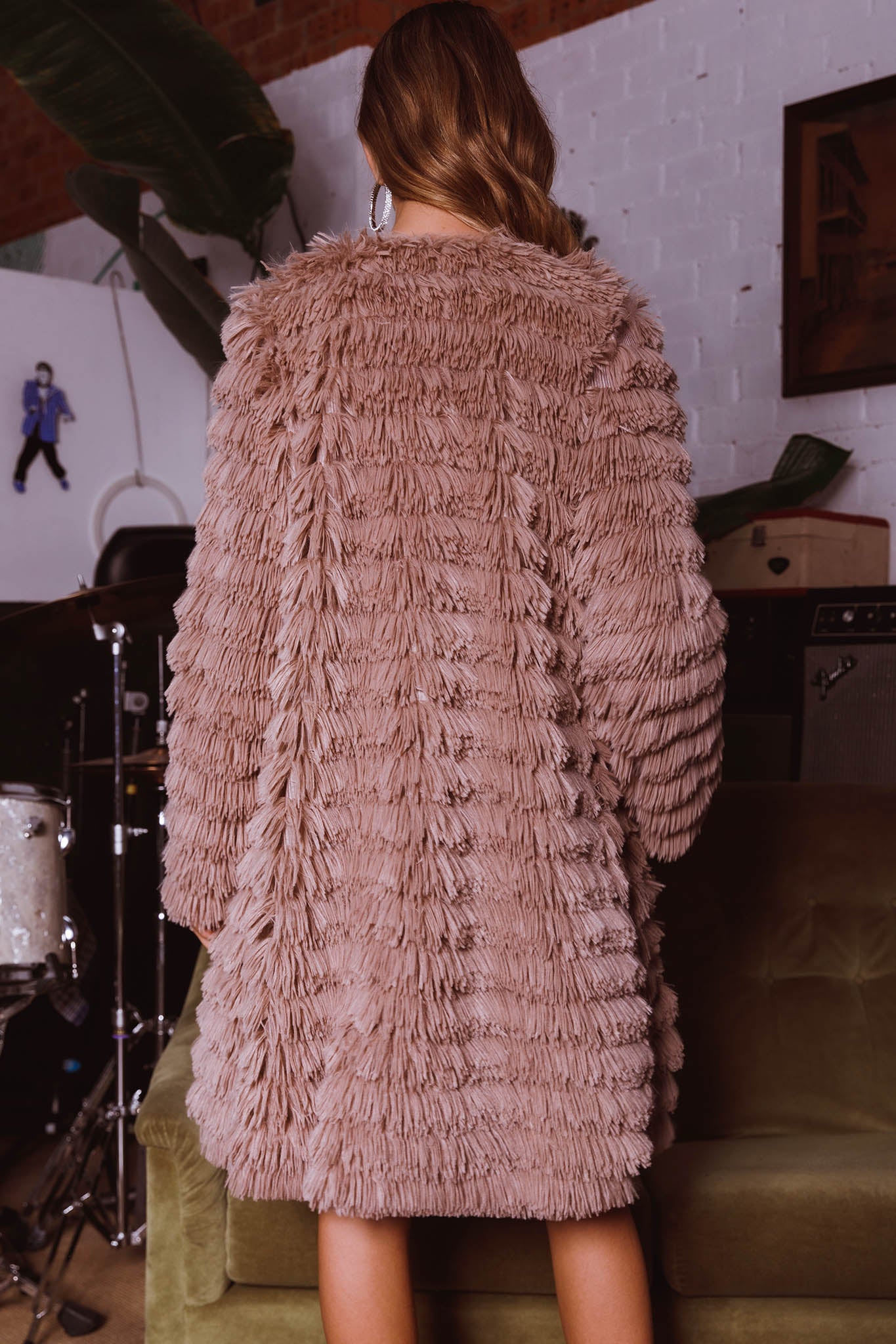 Montana Faux Fur Long Jacket Mocha by Selfie Leslie Australia
