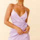 Medellin Gathered Detail Side-Tie Wrap Dress Lilac