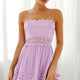 Desert Nights Crochet Lace Trim Tied Back Sun Dress Lilac