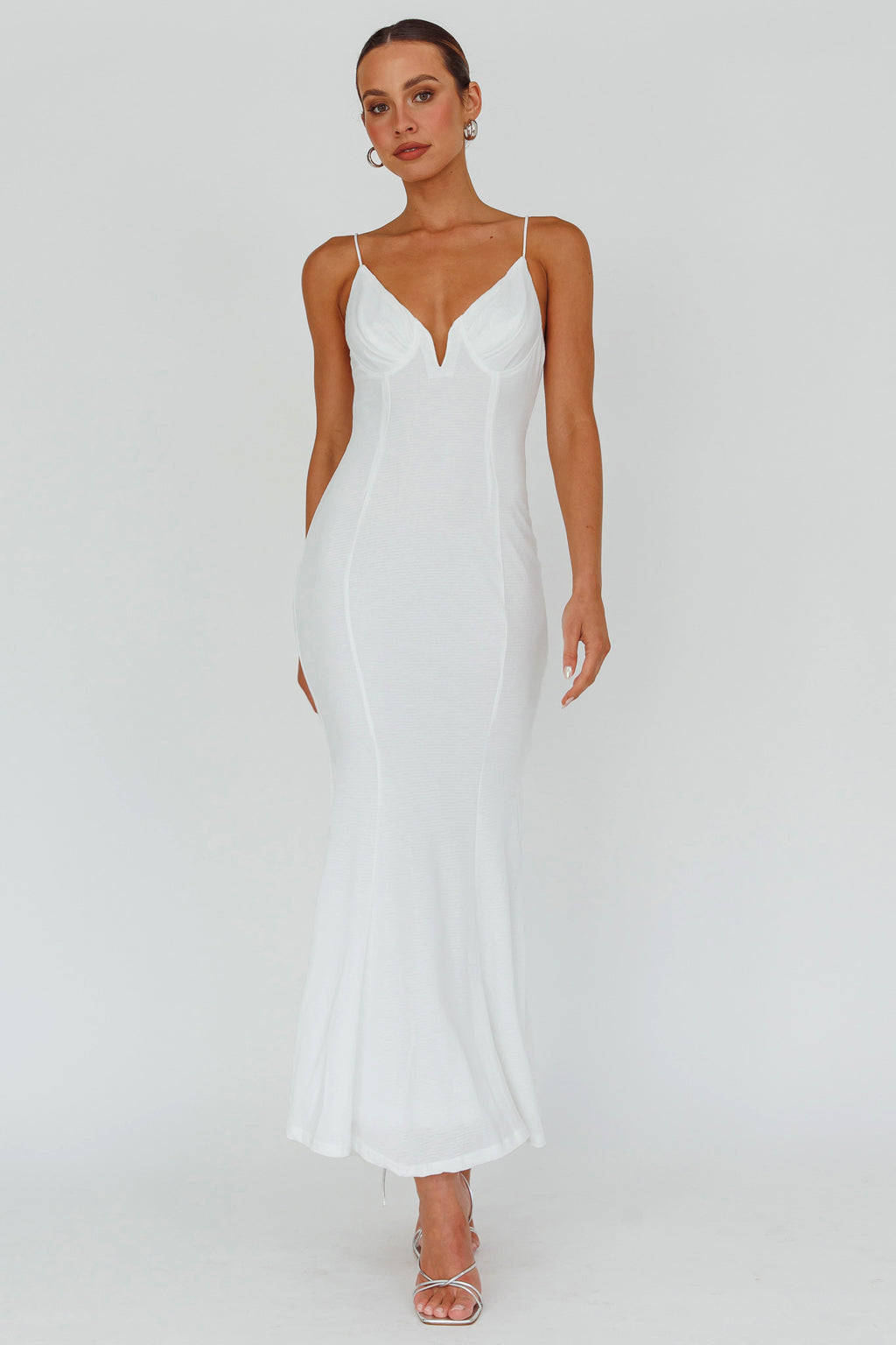 Lake Como Bodycon Maxi Dress White by Selfie Leslie Australia