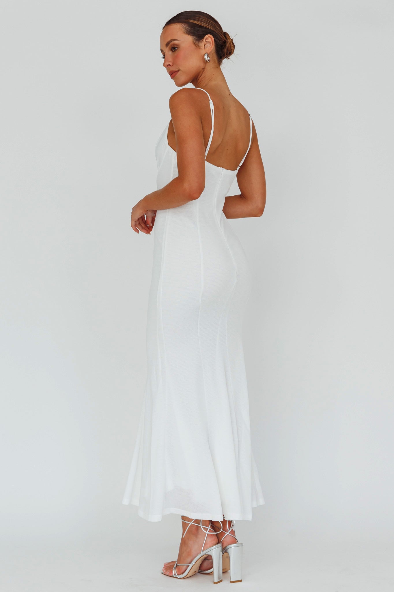 Lake Como Bodycon Maxi Dress White by Selfie Leslie Australia