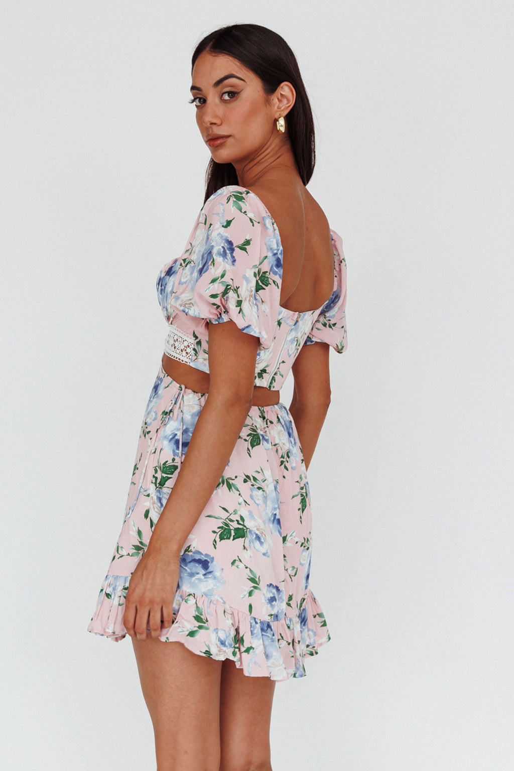 Sweet Romance Cut-Out Mini Dress Pink by Selfie Leslie Australia