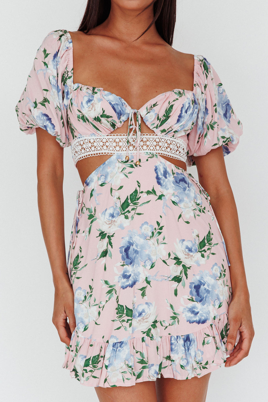 Sweet Romance Cut-Out Mini Dress Pink by Selfie Leslie Australia