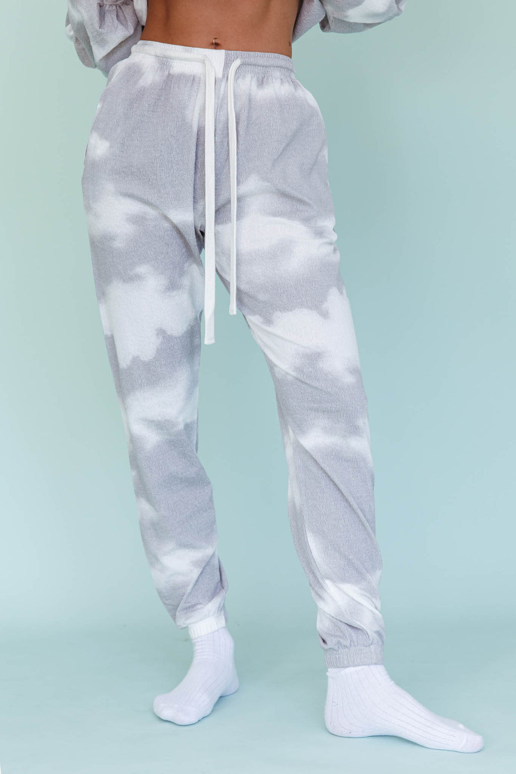 Low Key Drawstring Ribbed Pants Grey by Selfie Leslie Australia