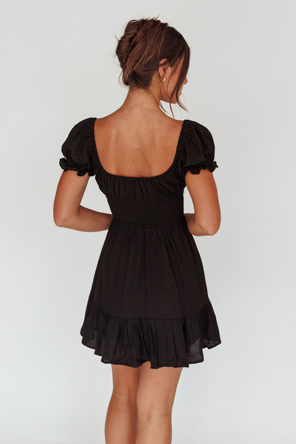 Amilie Shirred Waist Sundress Black by Selfie Leslie Australia
