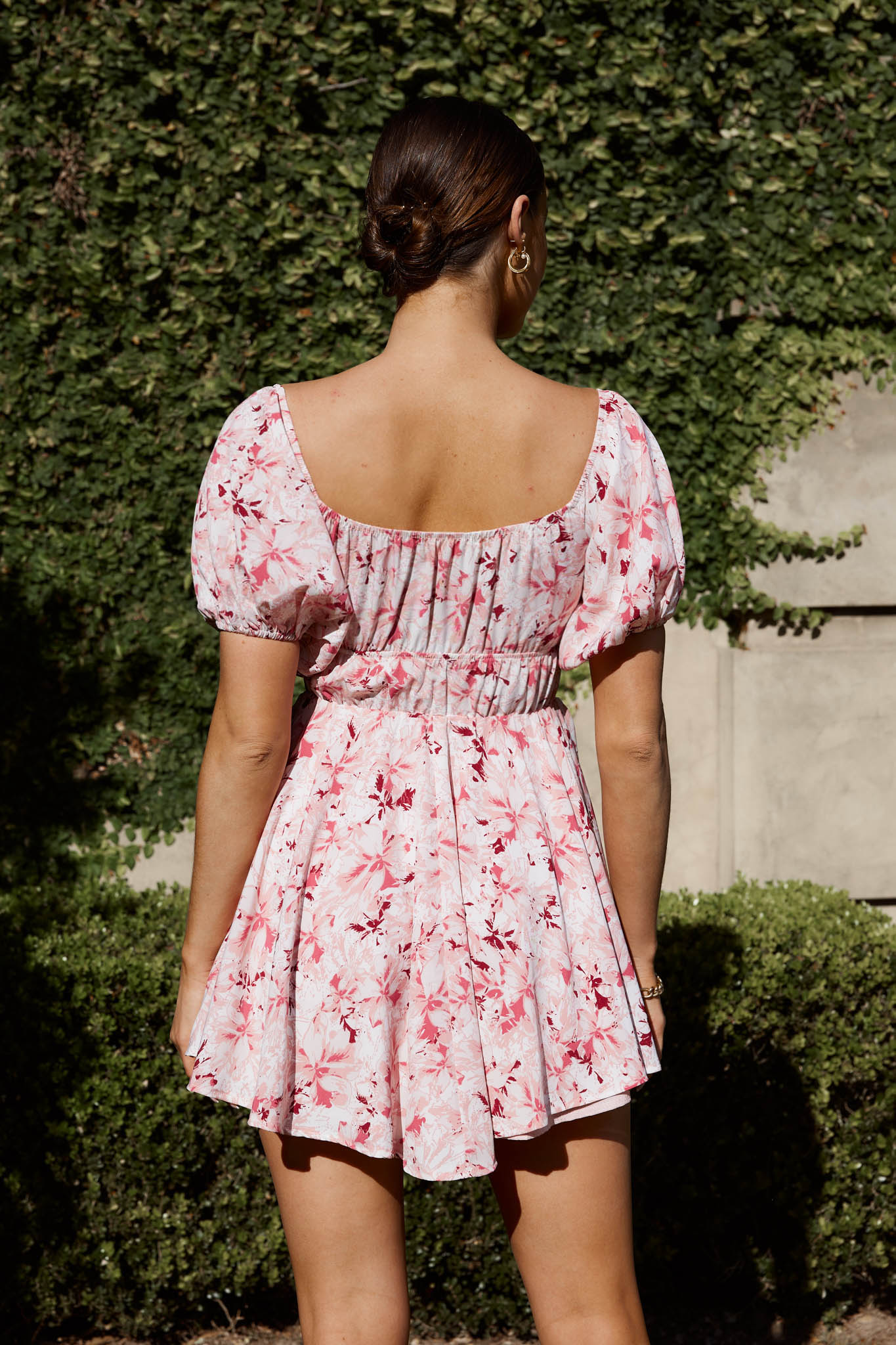 Chasing Sunsets Off-Shoulder Mini Dress Floral Pink by Selfie Leslie