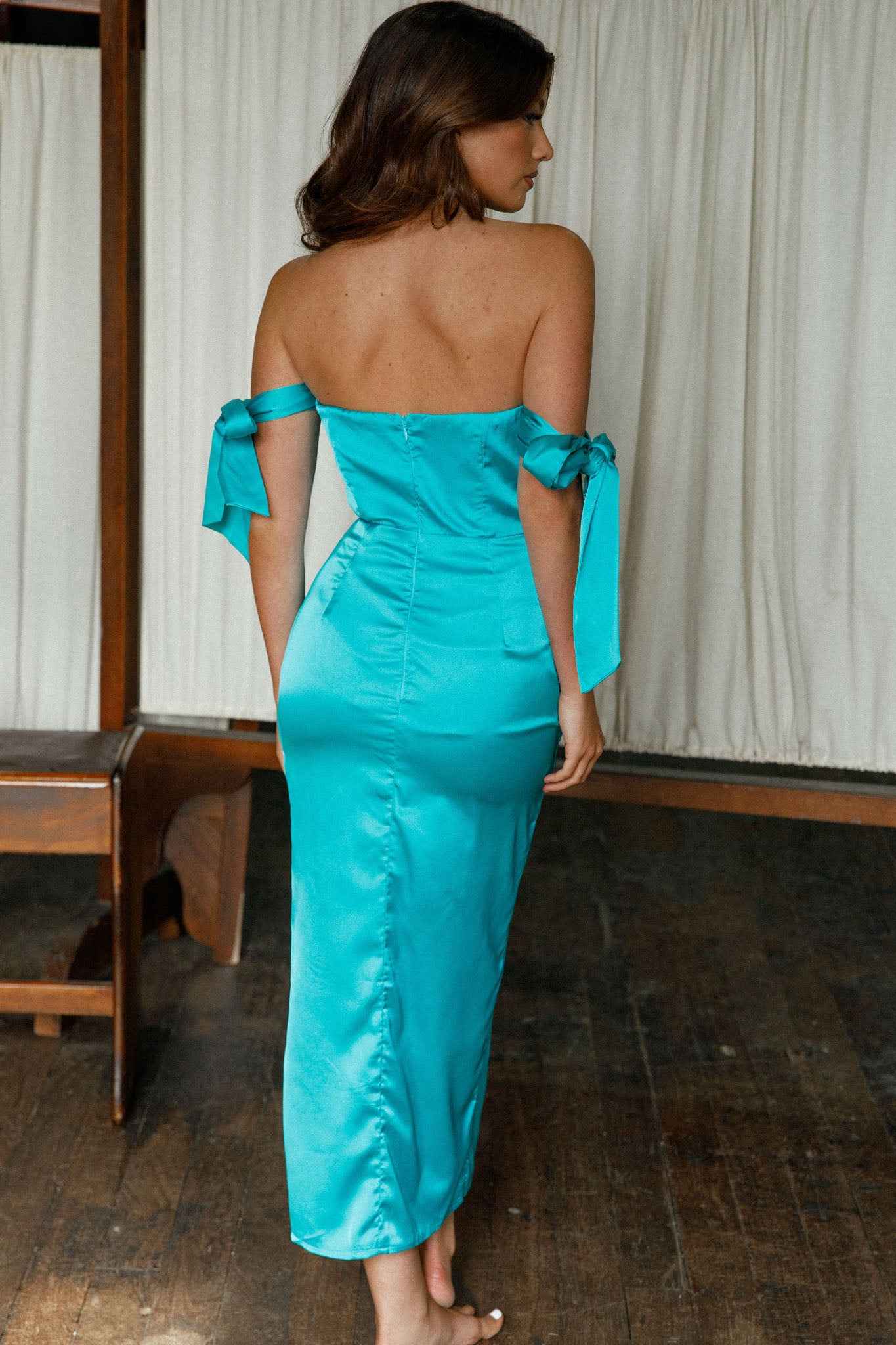 Engelique Tied Sleeve Midi Dress Jade by Selfie Leslie Australia