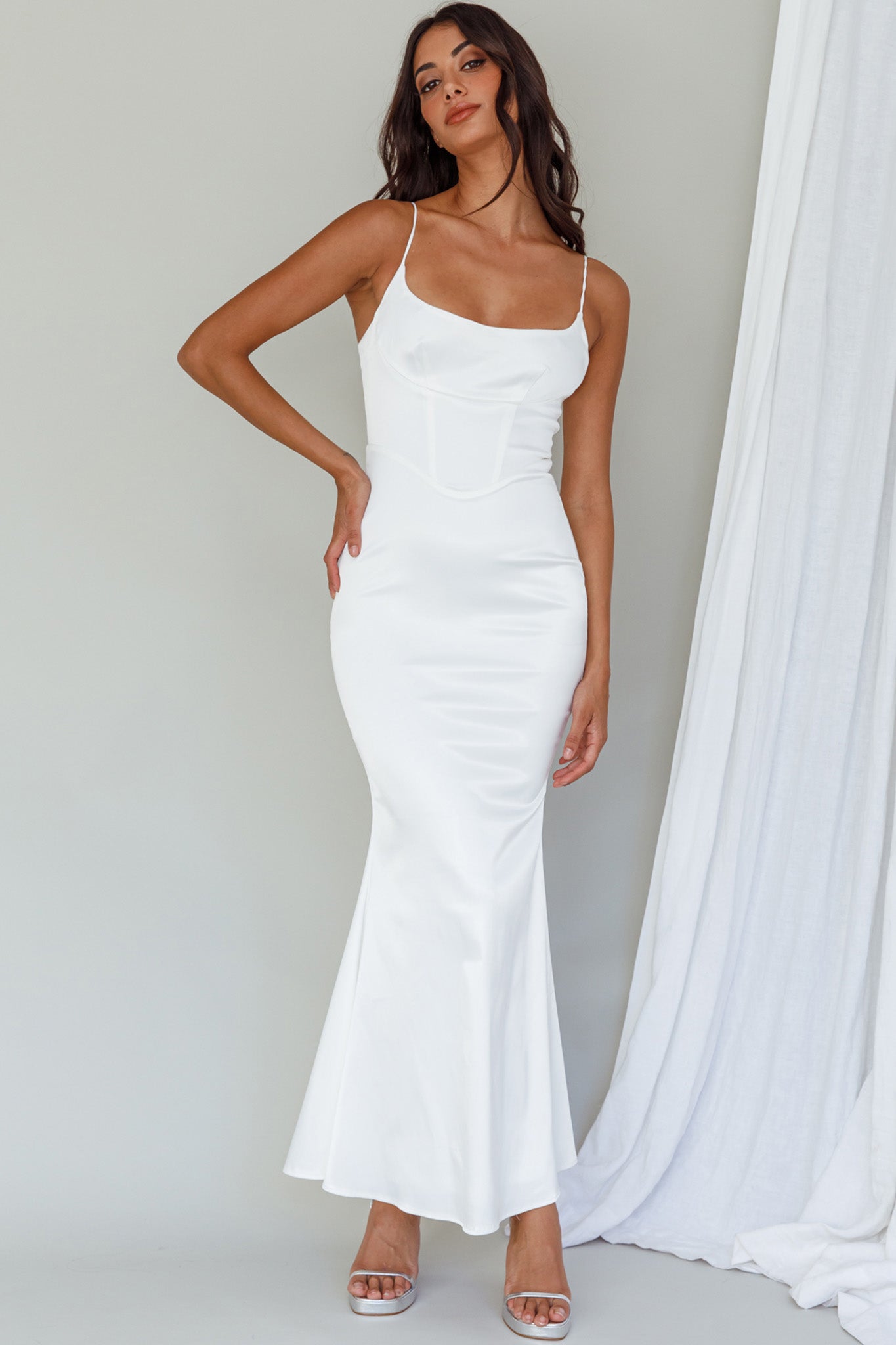 Moon Rising Mermaid Maxi Dress White– Selfie Leslie Australia