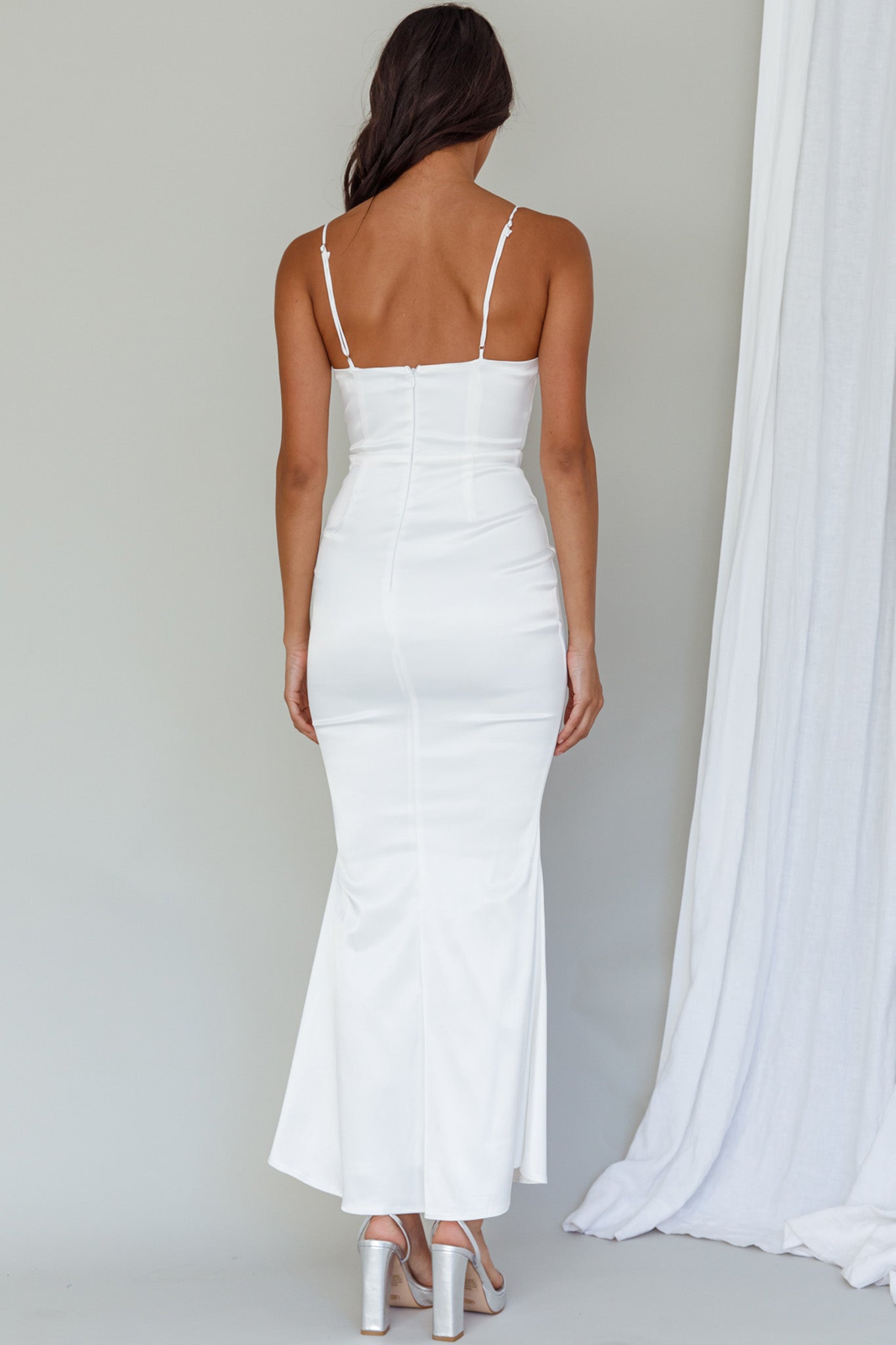 Moon Rising Mermaid Maxi Dress White by Selfie Leslie Australia