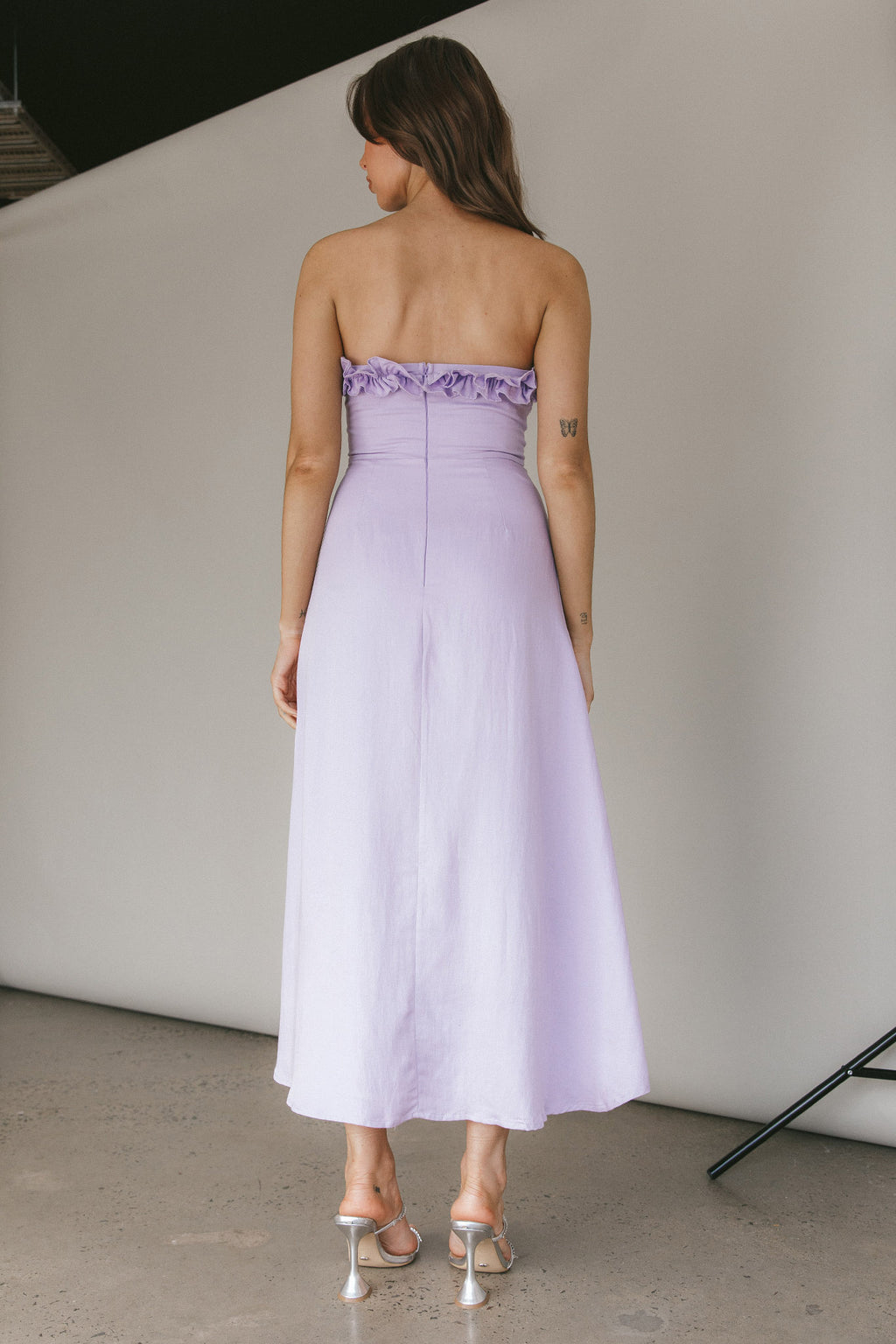 Under The Sun Tied Bust Midi Dress Lilac by Selfie Leslie Australia
