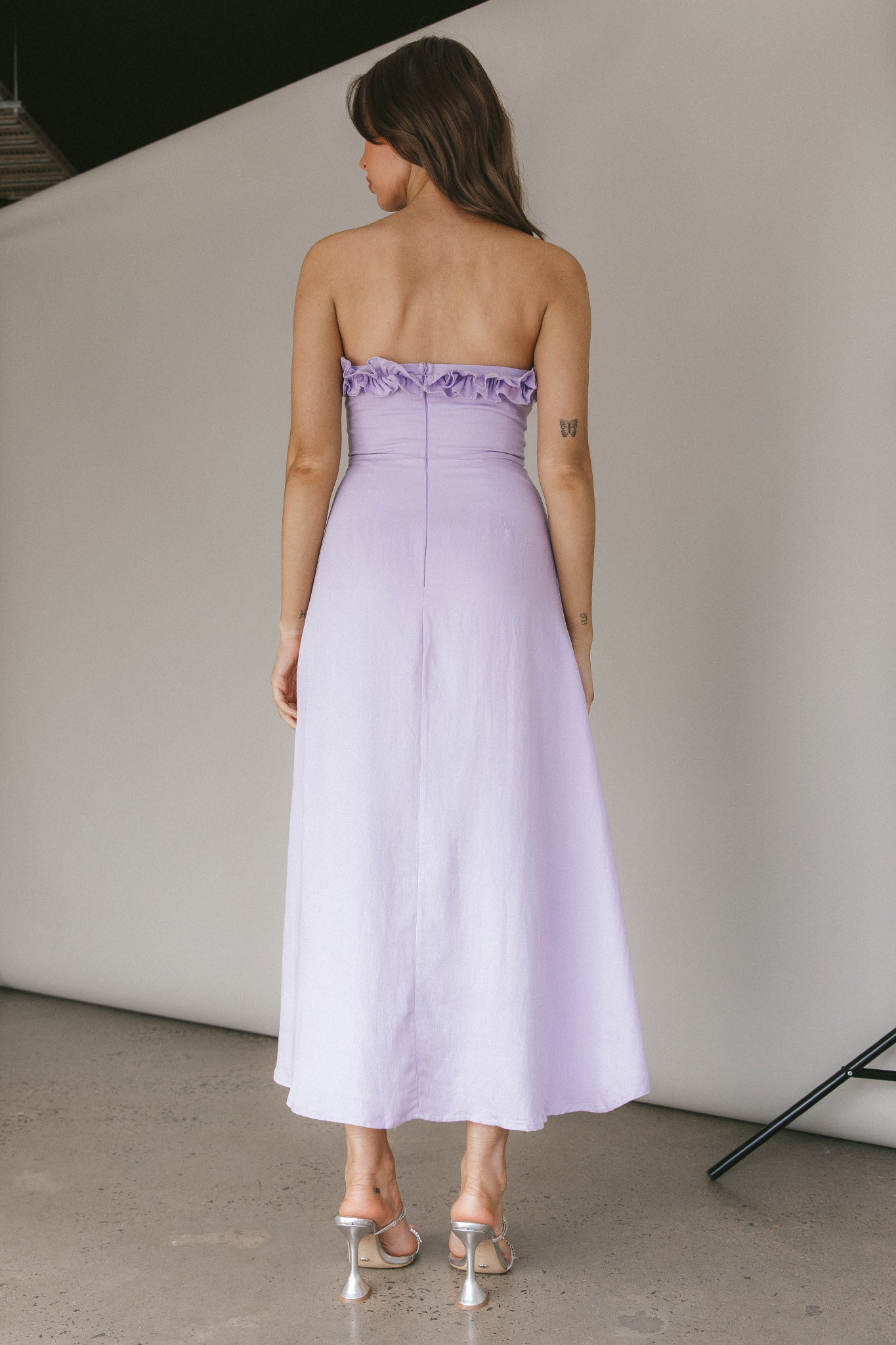 Under The Sun Tied Bust Midi Dress Lilac by Selfie Leslie Australia