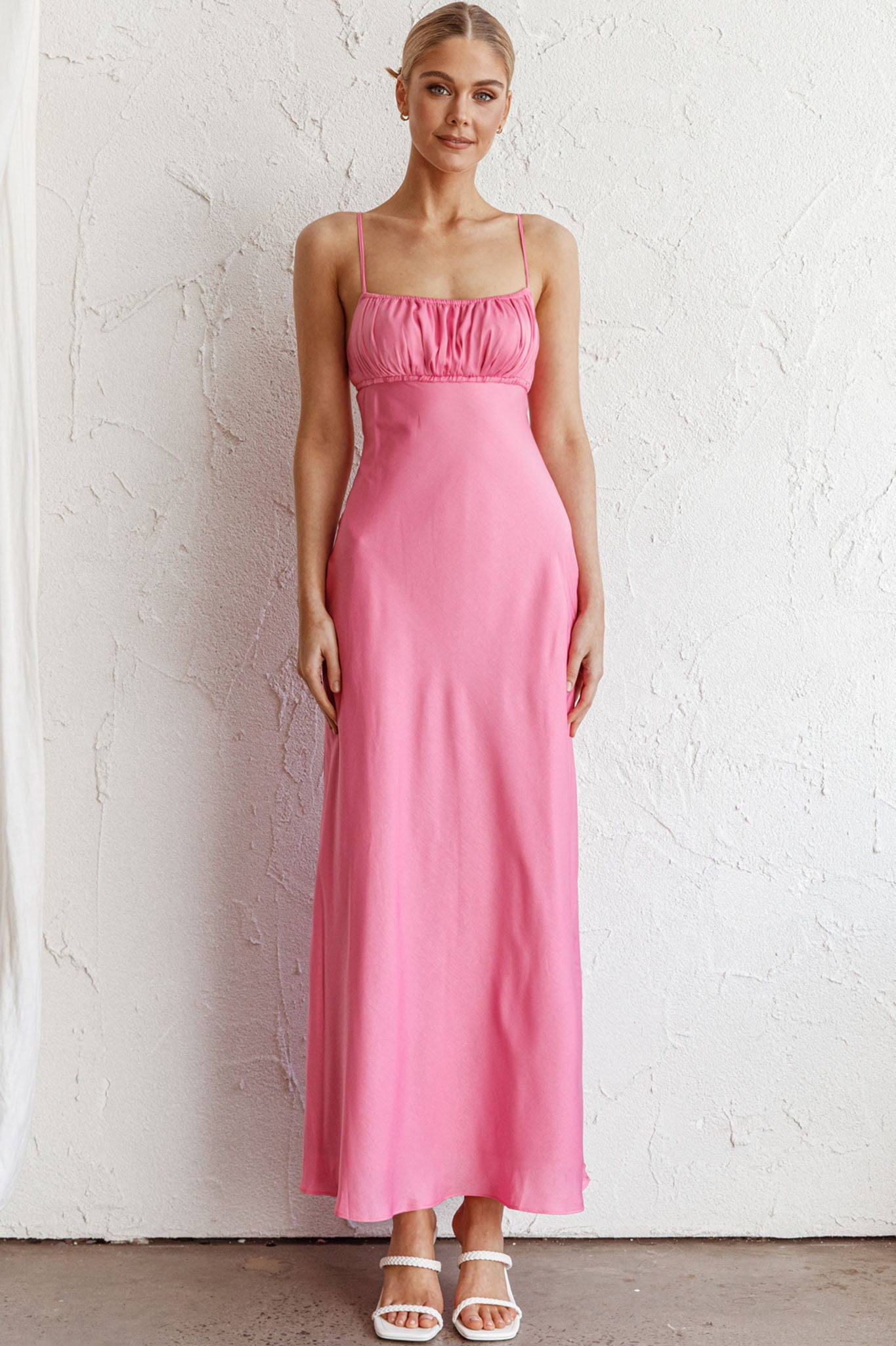 From Above V-Back Midi Dress Hot Pink by Selfie Leslie Australia