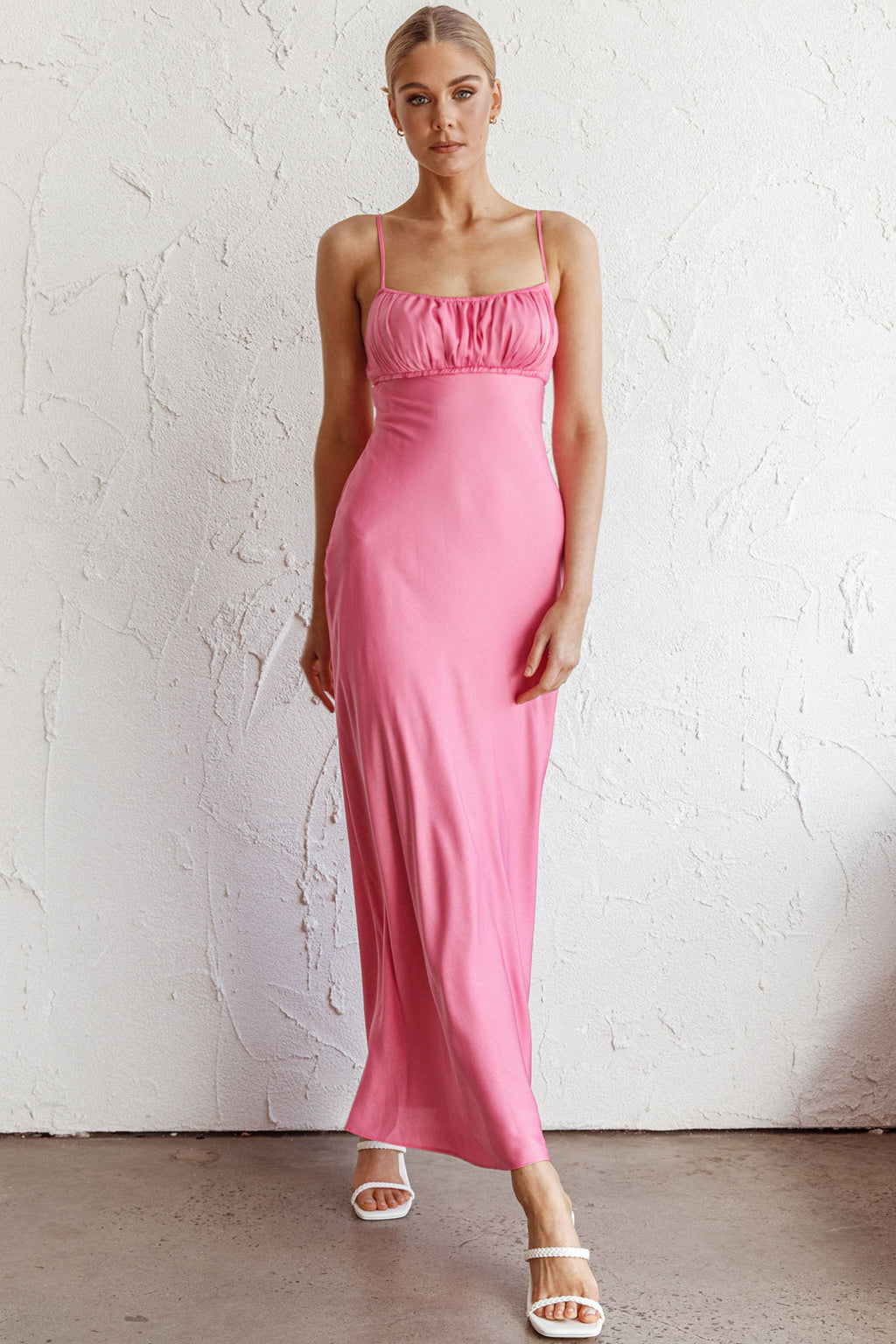 From Above V-Back Midi Dress Hot Pink by Selfie Leslie Australia