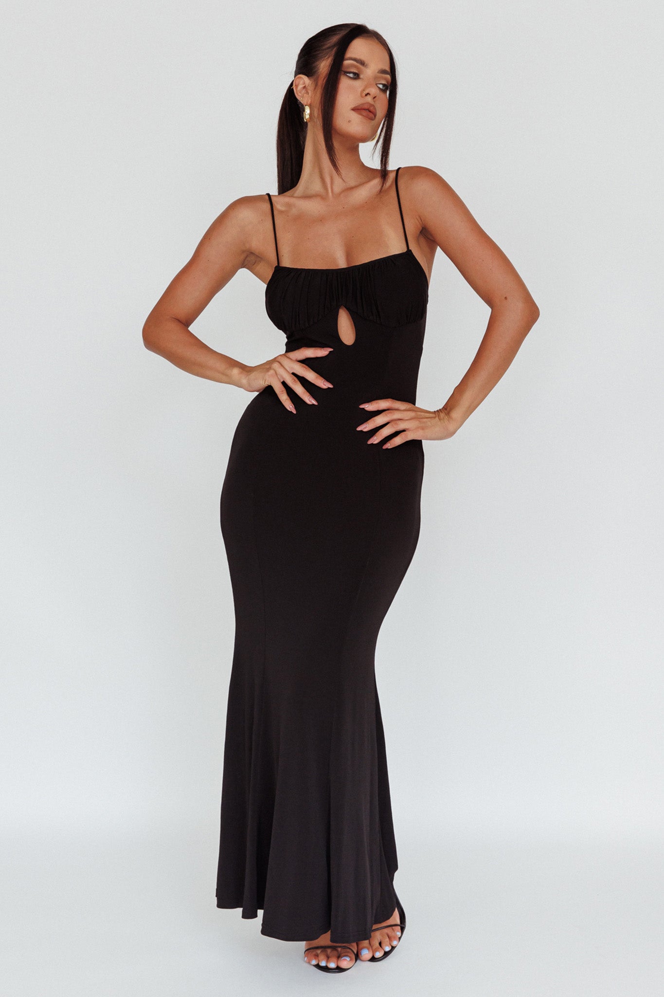 Marcella Keyhole Bust Maxi Dress Black by Selfie Leslie Australia