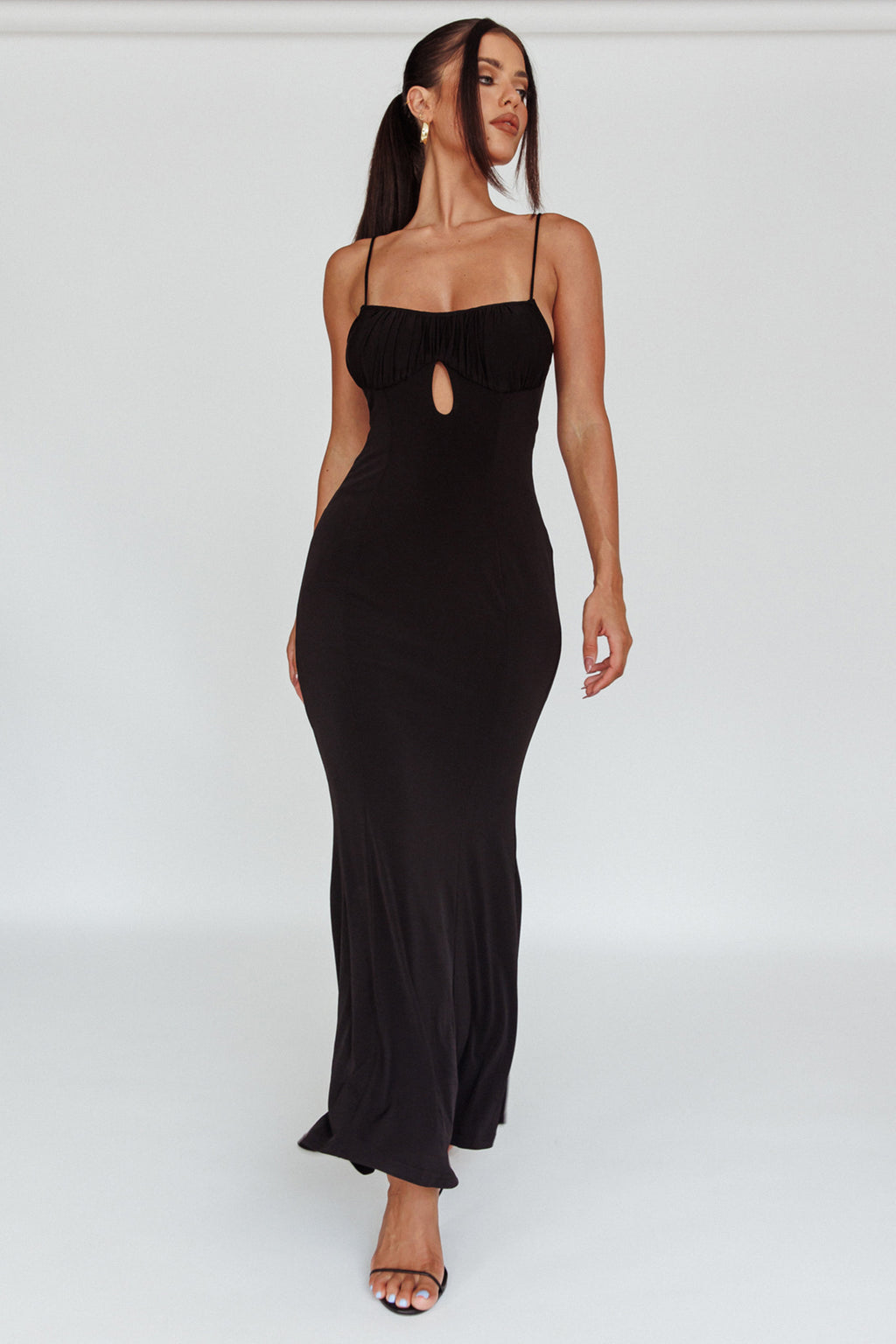 Marcella Keyhole Bust Maxi Dress Black by Selfie Leslie Australia