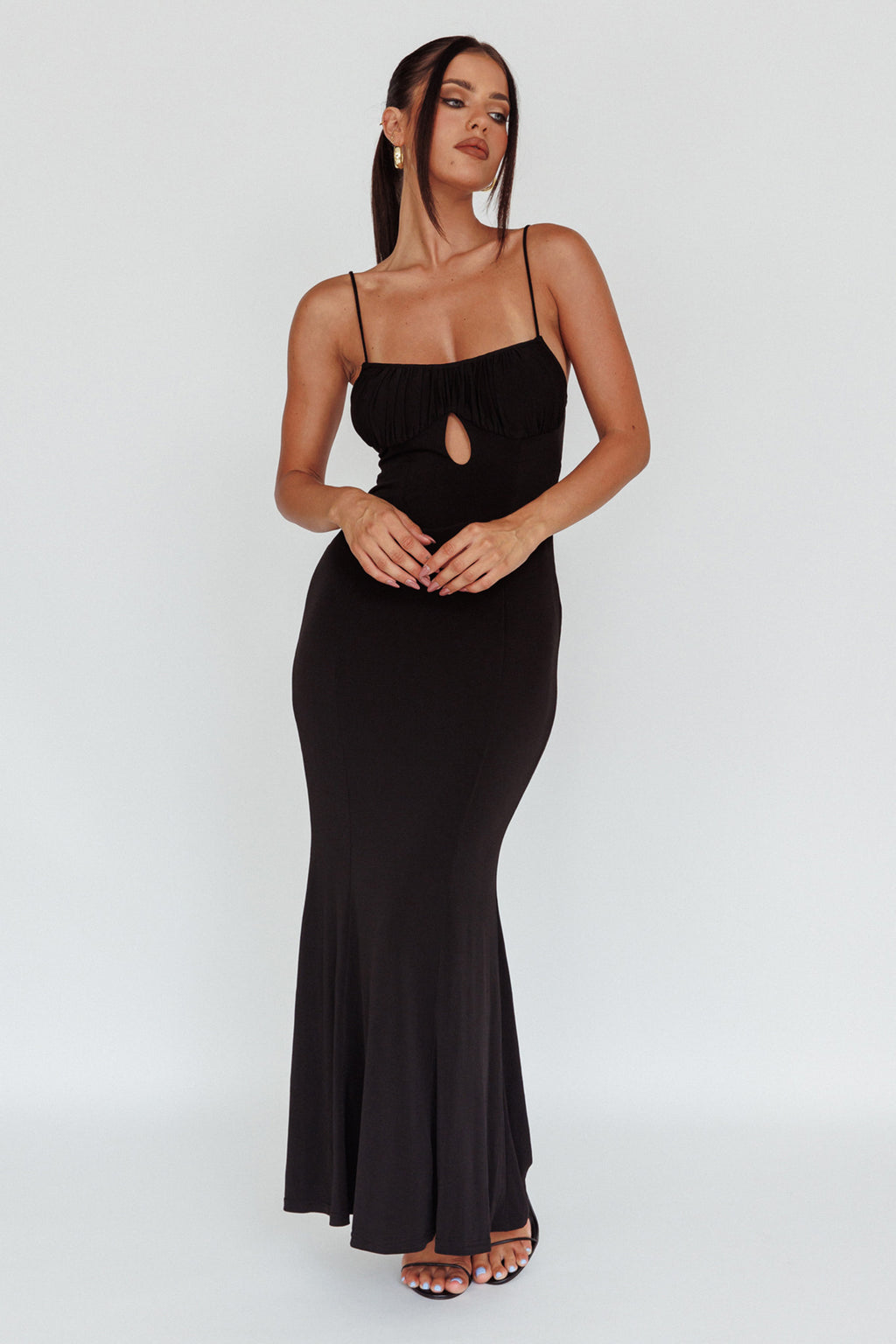 Marcella Keyhole Bust Maxi Dress Black by Selfie Leslie Australia