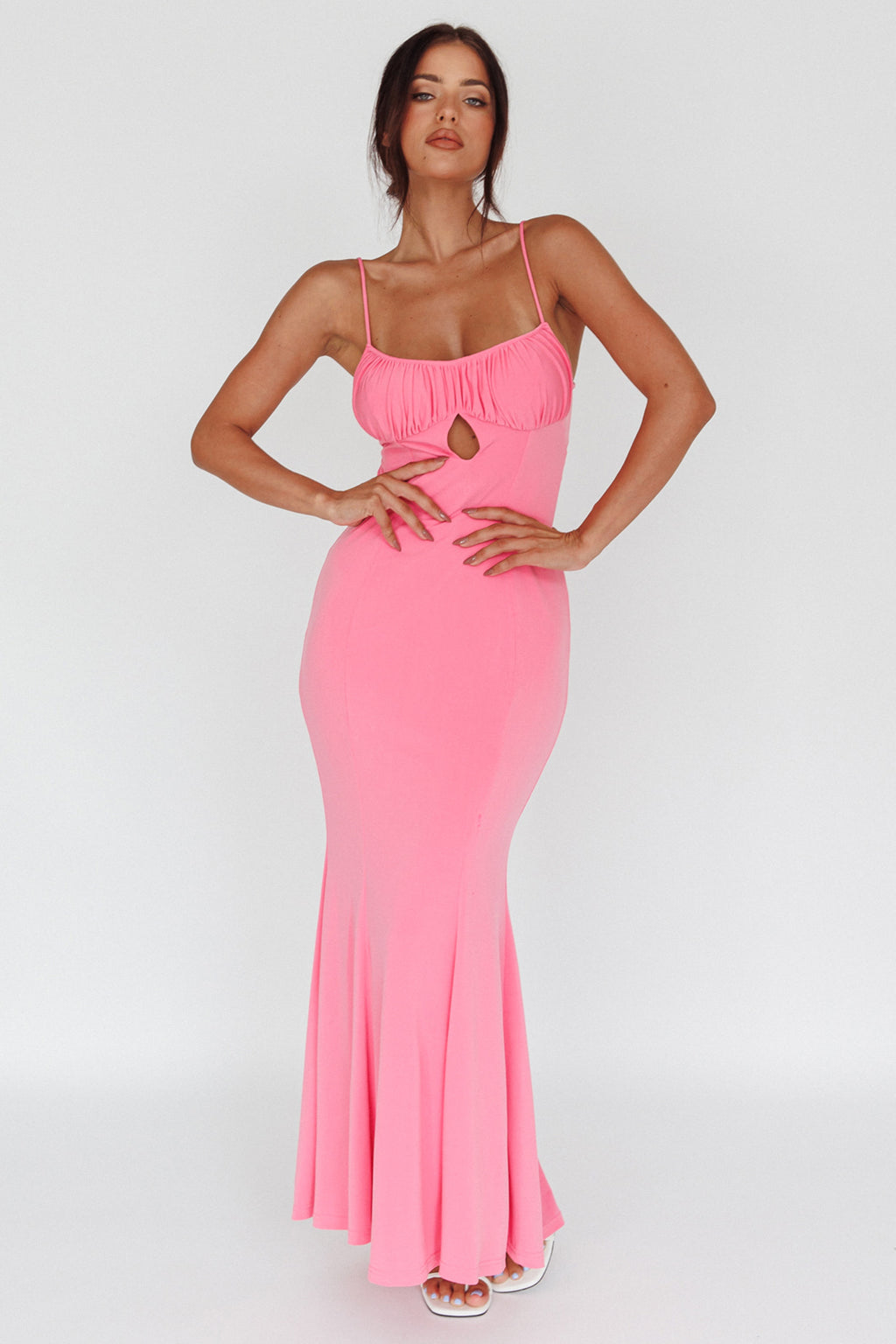 Marcella Keyhole Bust Maxi Dress Pink by Selfie Leslie Australia