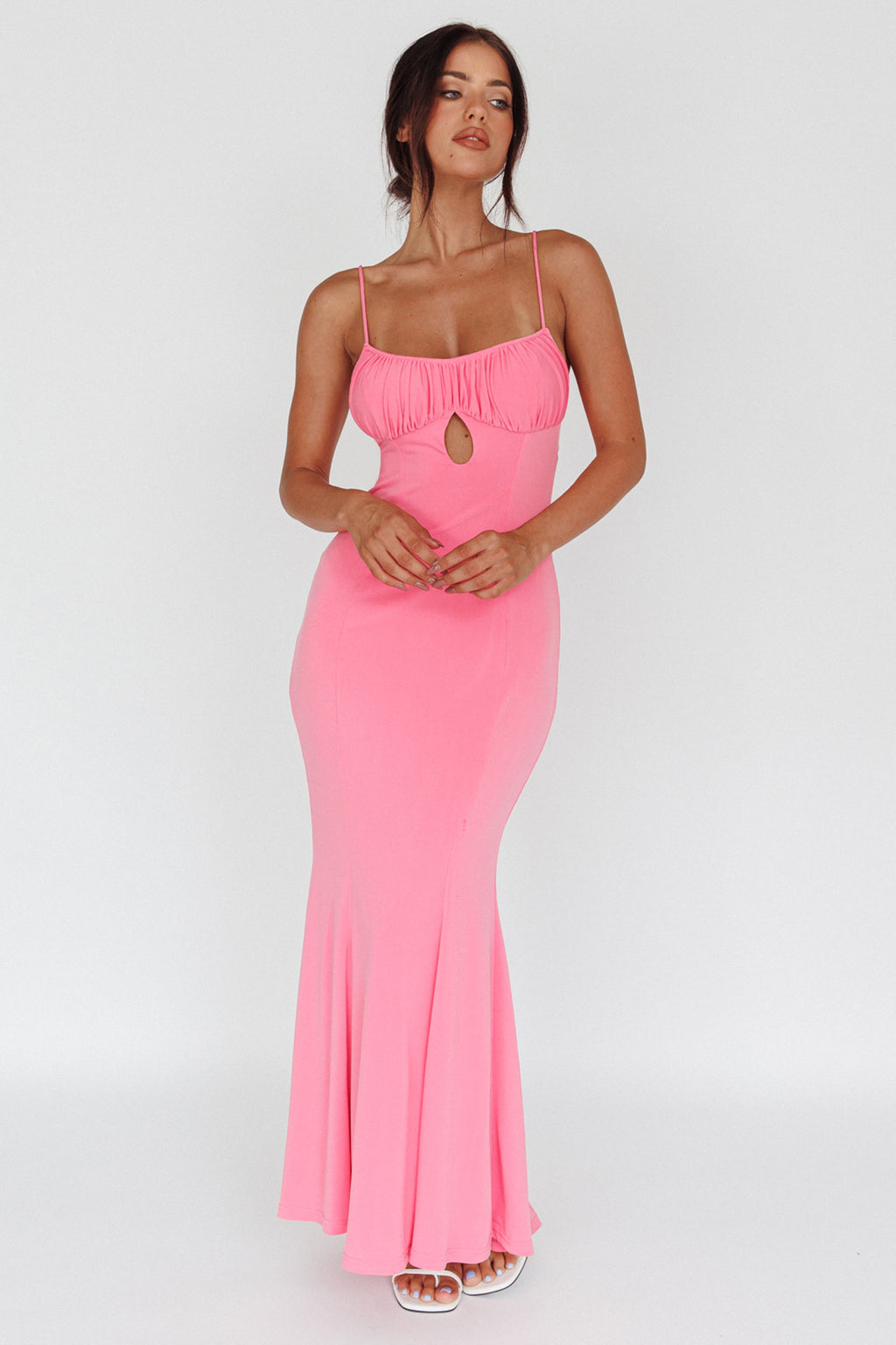 Marcella Keyhole Bust Maxi Dress Pink by Selfie Leslie Australia
