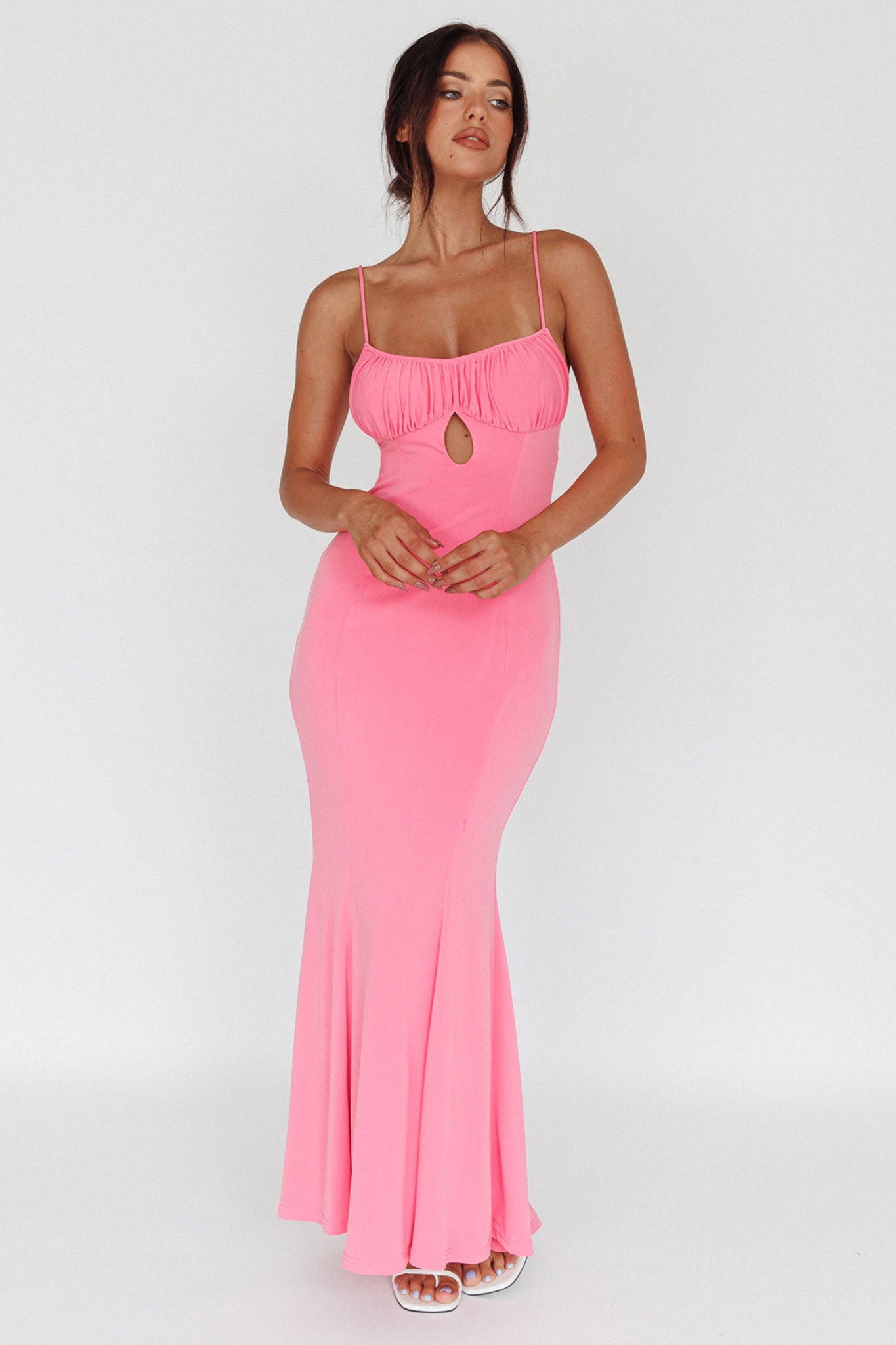 Marcella Keyhole Bust Maxi Dress Pink by Selfie Leslie Australia