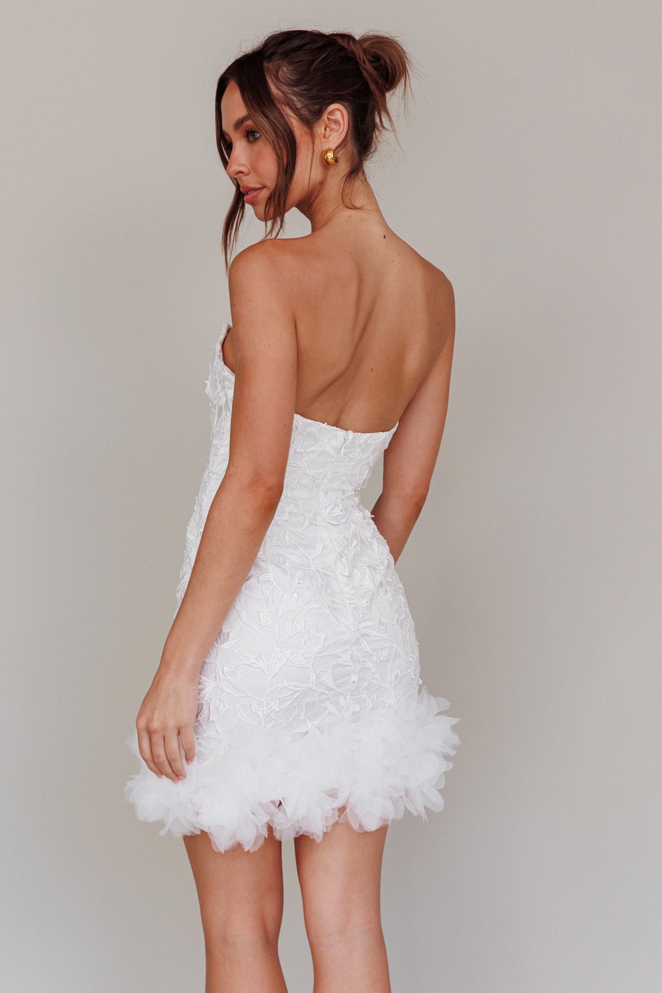Time Of My Life Applique Mini Dress White by Selfie Leslie Australia