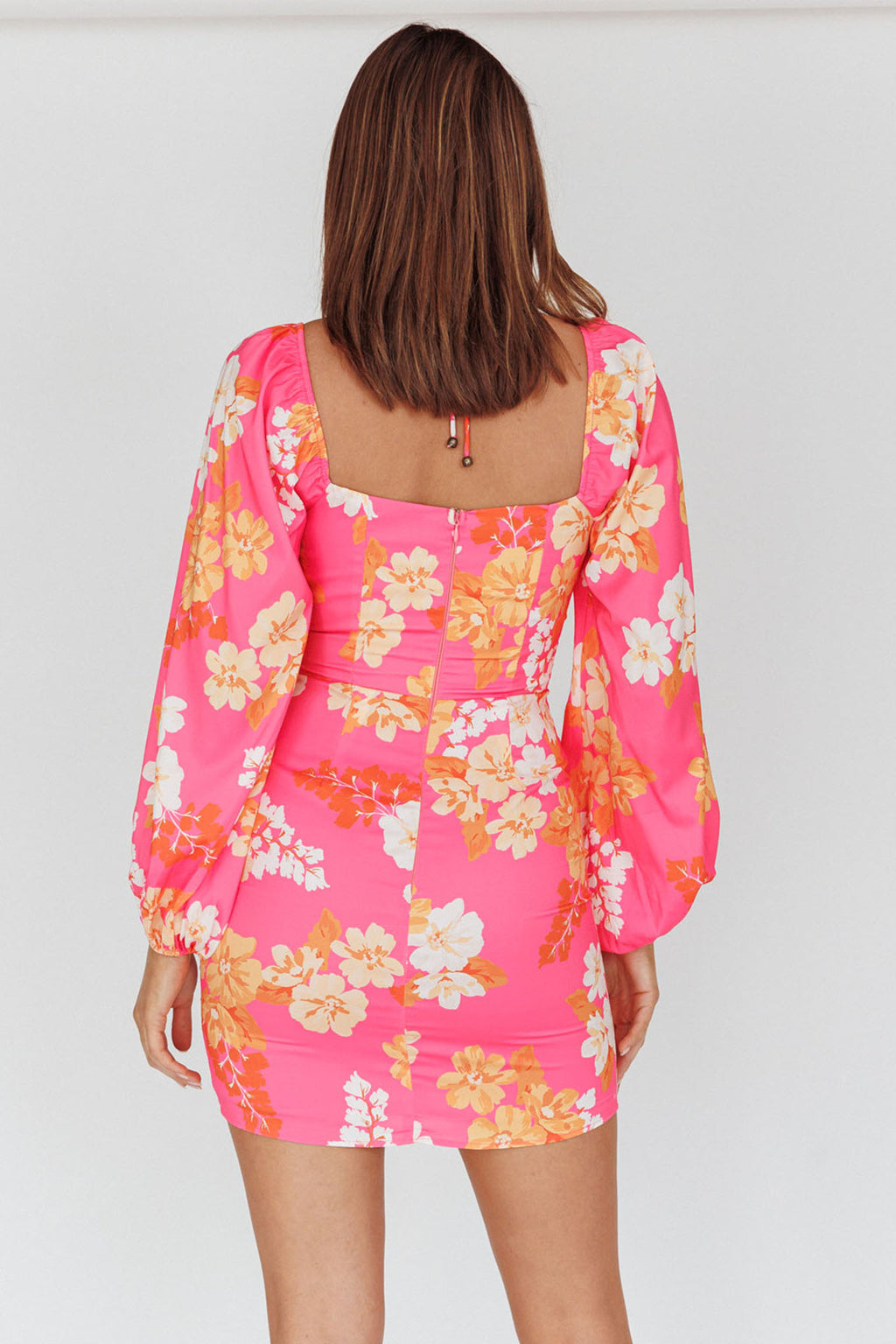 Fly Away Drawstring Bust Dress Floral Pink by Selfie Leslie Australia