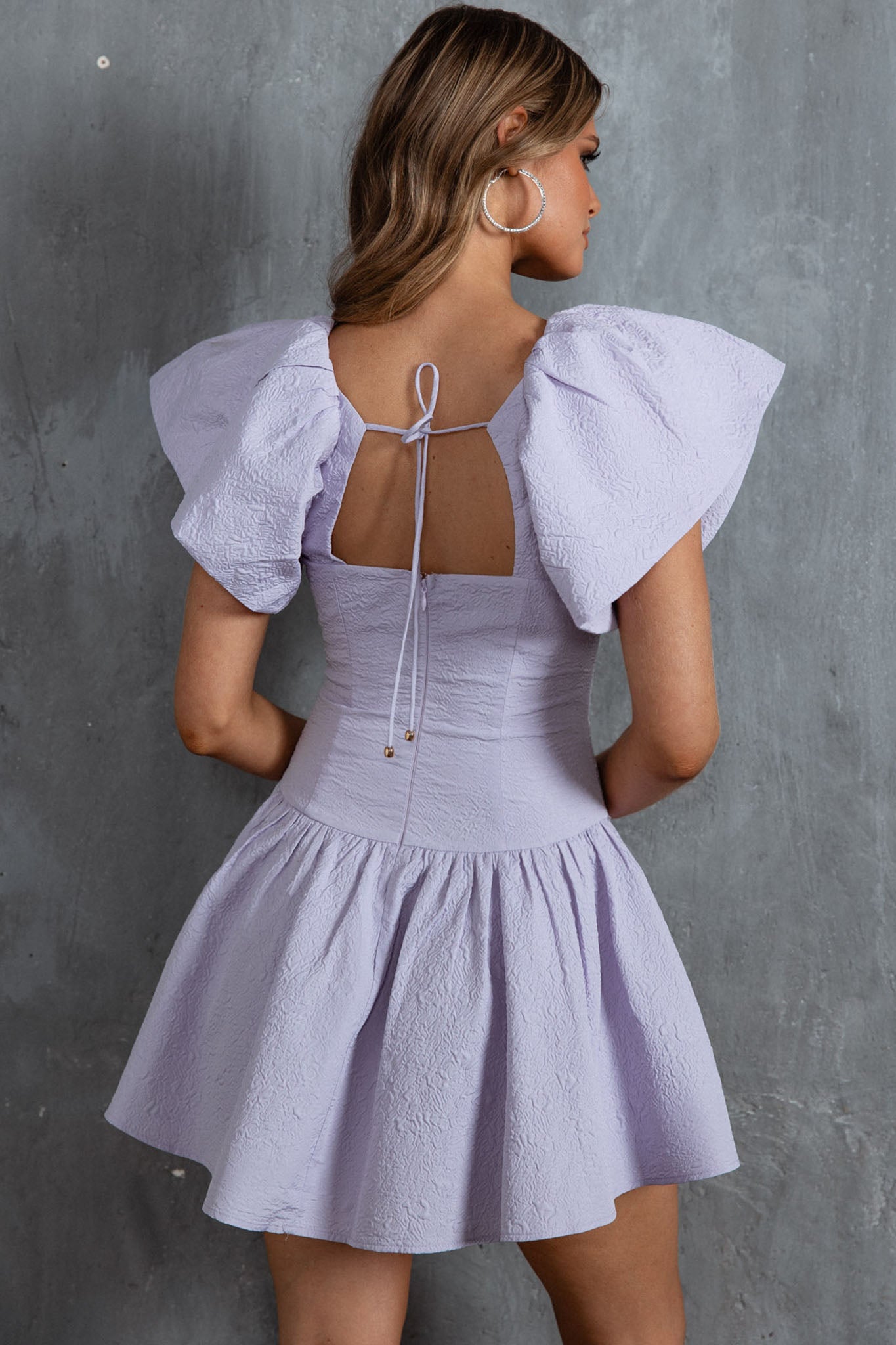 Self Love Flounce Hem Dress Lilac by Selfie Leslie Australia