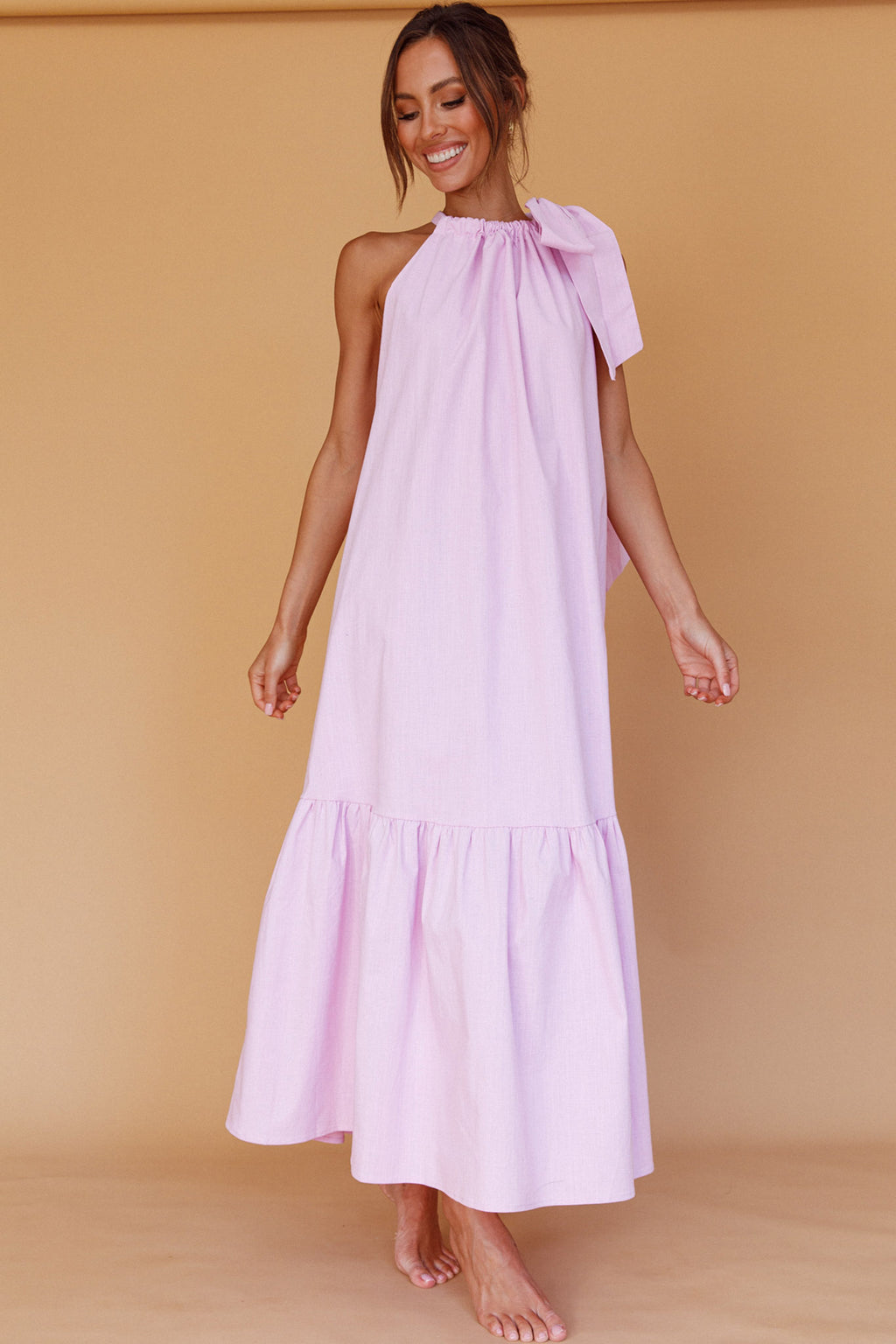 Cruise Shoulder Tie Maxi Dress Lilac by Selfie Leslie Australia