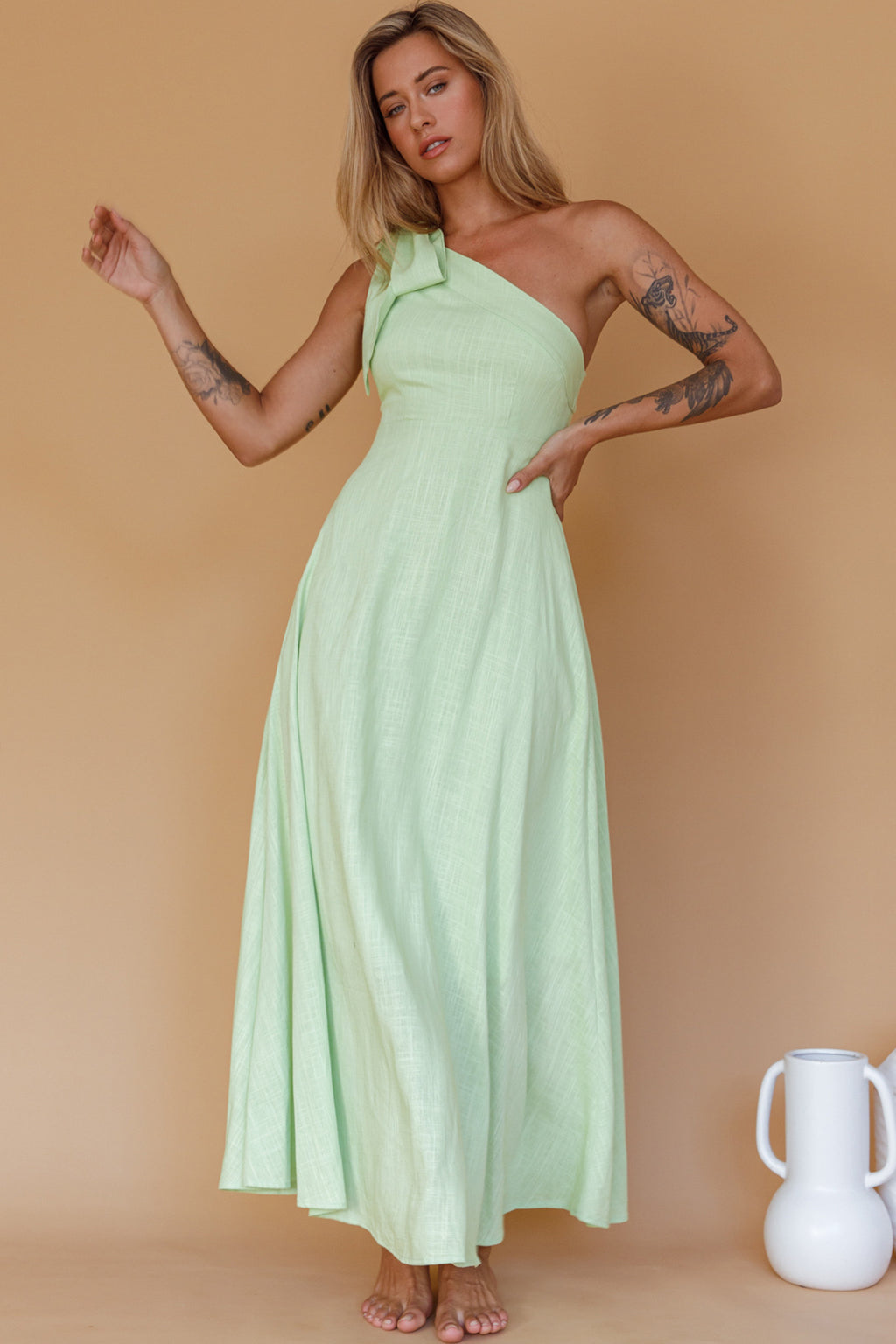Rigel One-Shoulder Maxi Dress Apple by Selfie Leslie Australia