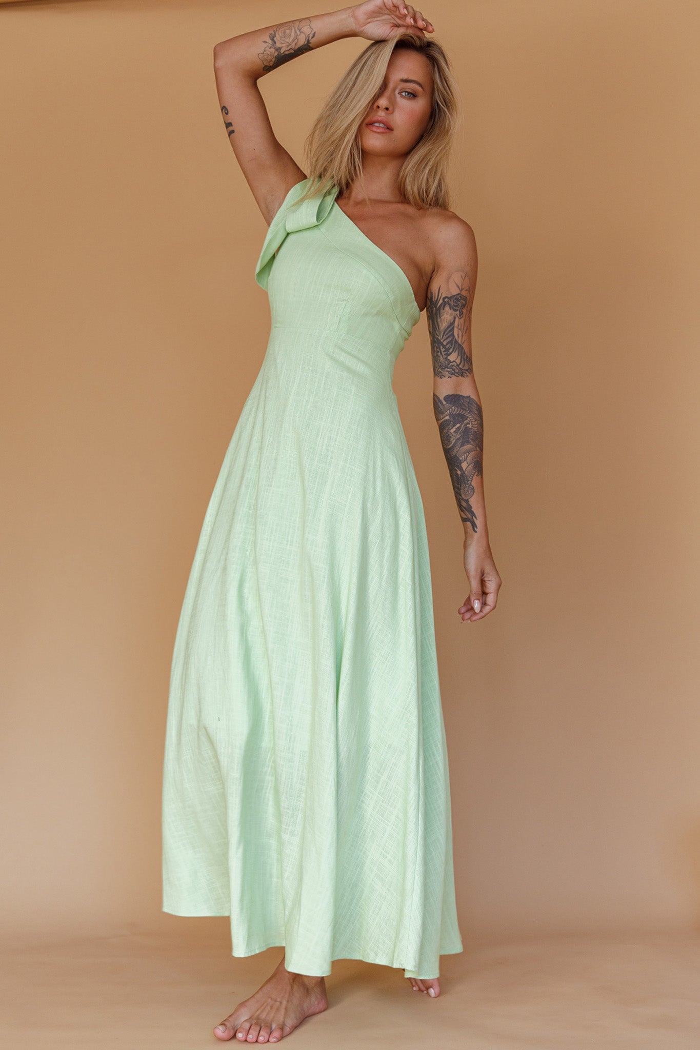Rigel One-Shoulder Maxi Dress Apple by Selfie Leslie Australia