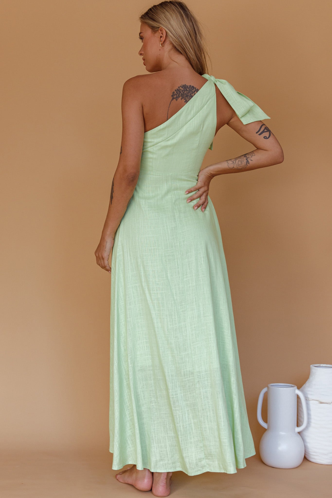 Rigel One-Shoulder Maxi Dress Apple by Selfie Leslie Australia