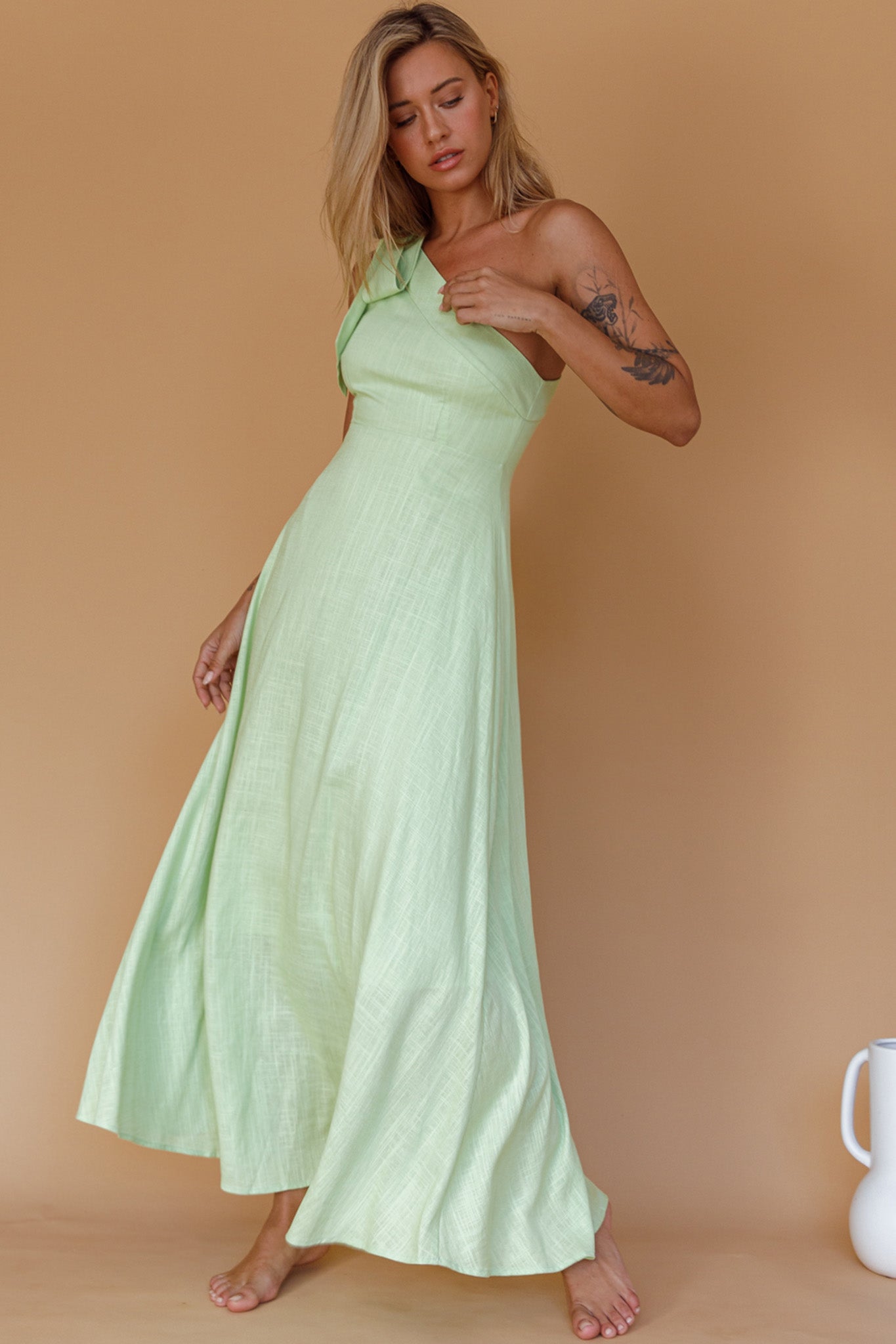 Rigel One-Shoulder Maxi Dress Apple by Selfie Leslie Australia