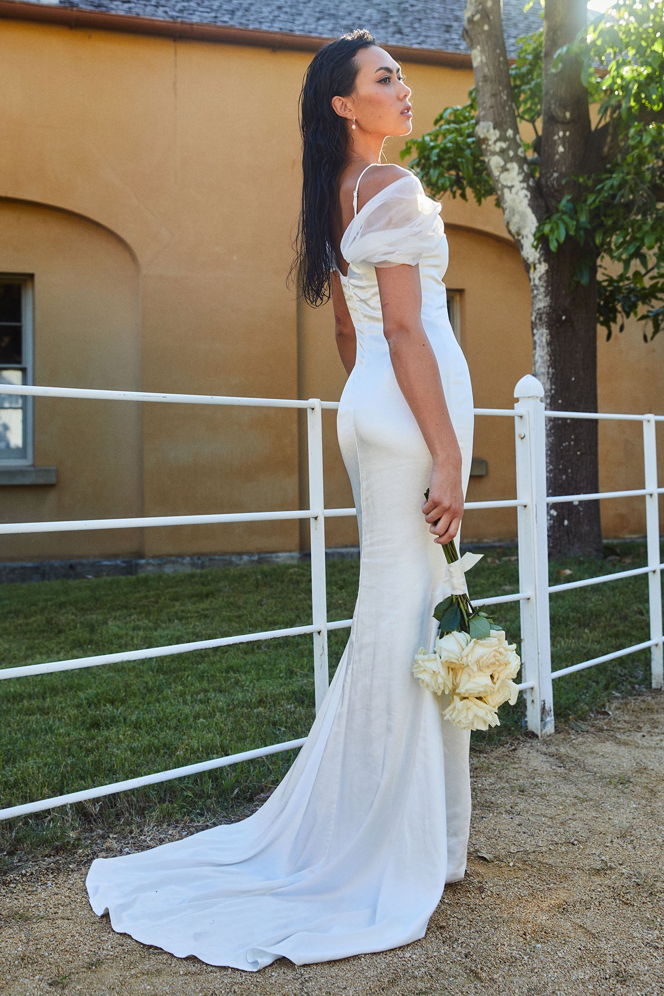 Keila Off-Shoulder Maxi Dress White by Selfie Leslie Australia