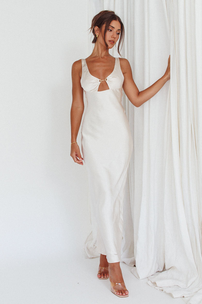 Blushing Beauty Horsebit Accent Maxi Dress Champagne by Selfie Leslie Australia