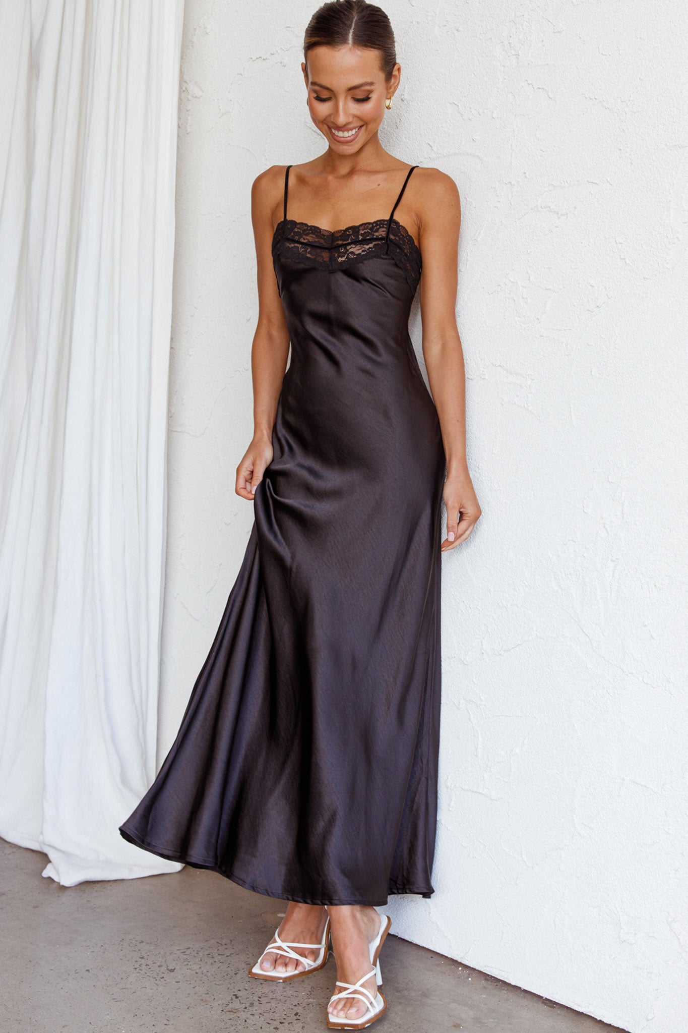 East Coast Lace Bust Midi Dress Black by Selfie Leslie Australia