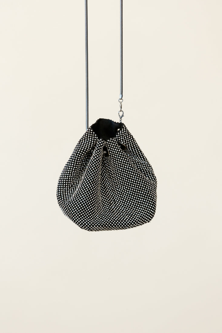 Own The Night Diamante Mesh Bag Black by Selfie Leslie
