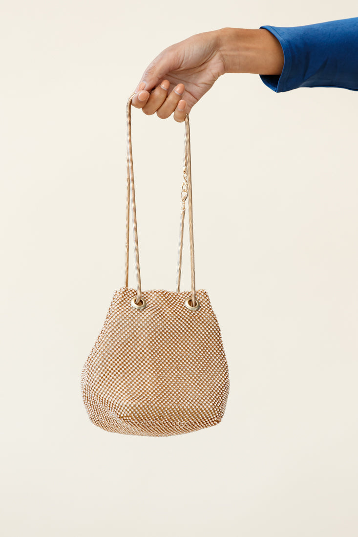 Own The Night Diamante Mesh Bag by Selfie Leslie