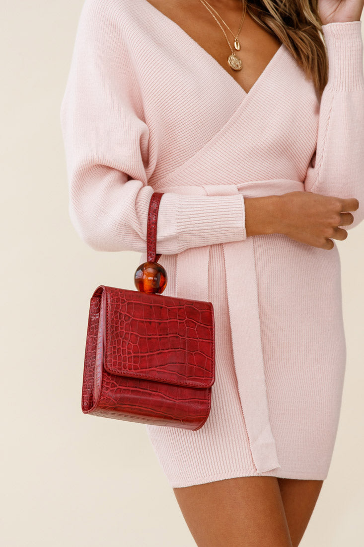 Audrey Wrist Strap Bead Purse Wine by Selfie Leslie