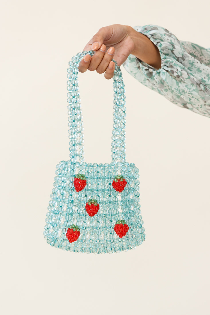 Taryn Beaded Berry Bag Blue by Selfie Leslie